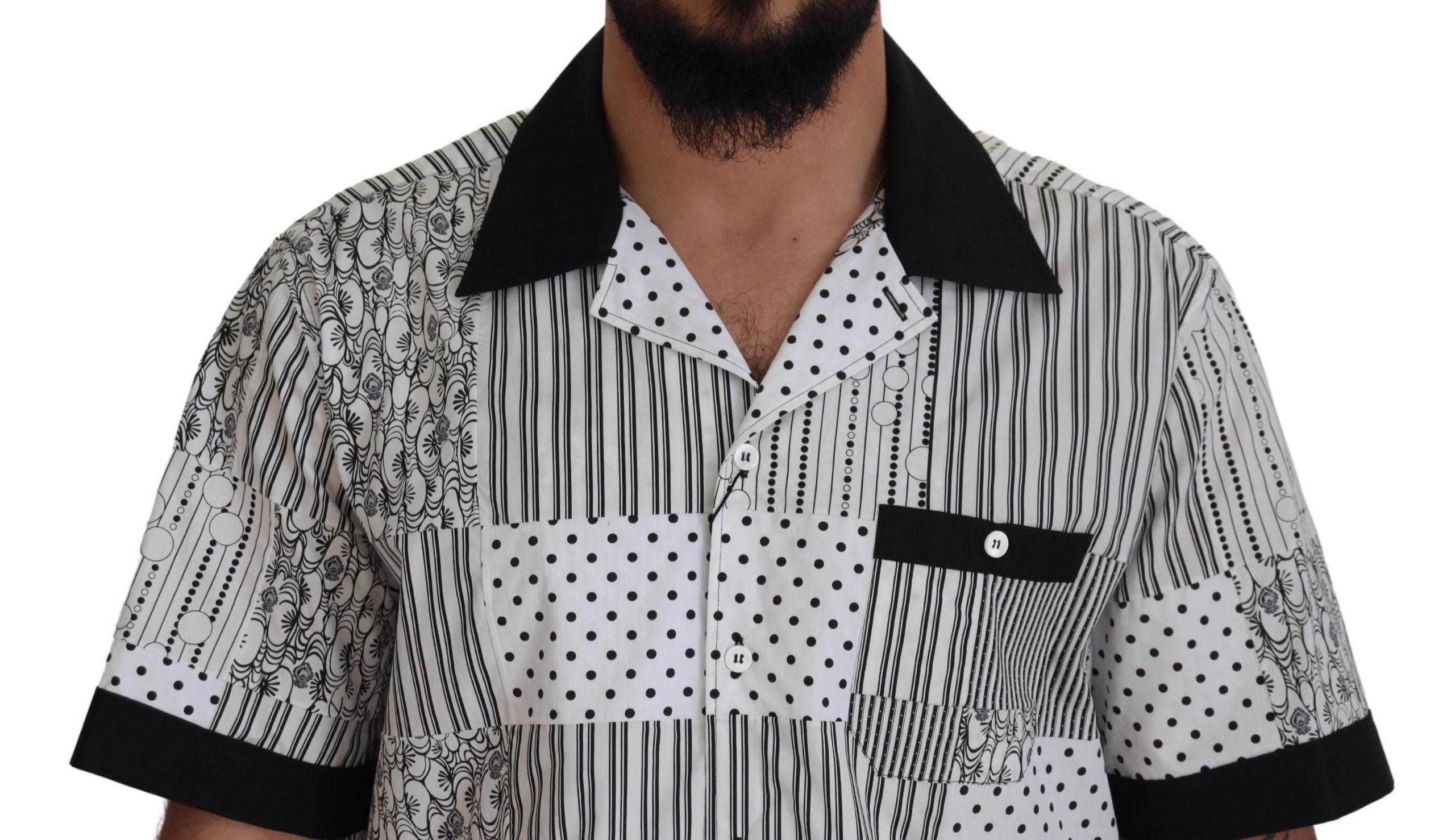 Dolce & Gabbana Elegant Black & White Cotton Shirt - Hilstor