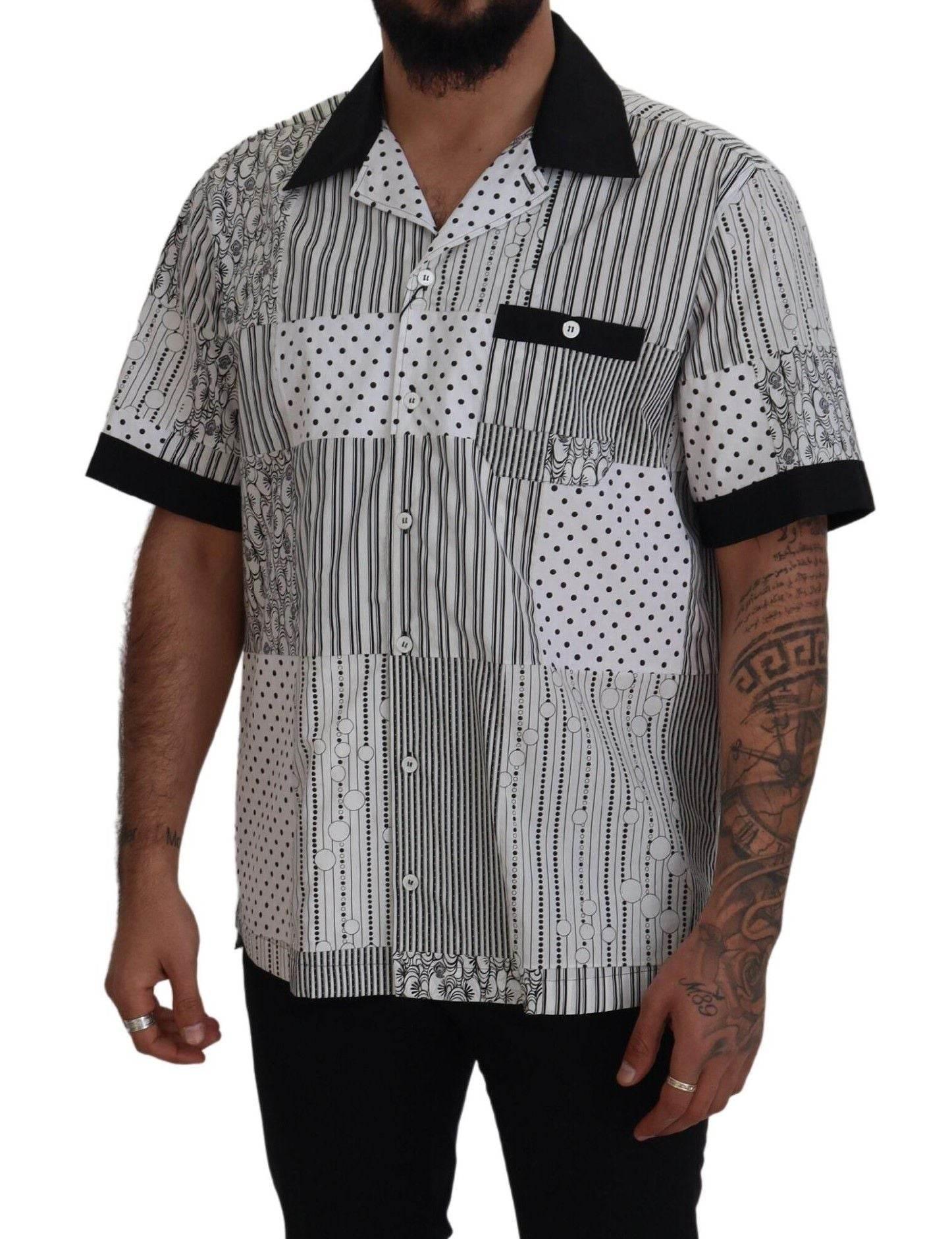 Dolce & Gabbana Elegant Black & White Cotton Shirt - Hilstor