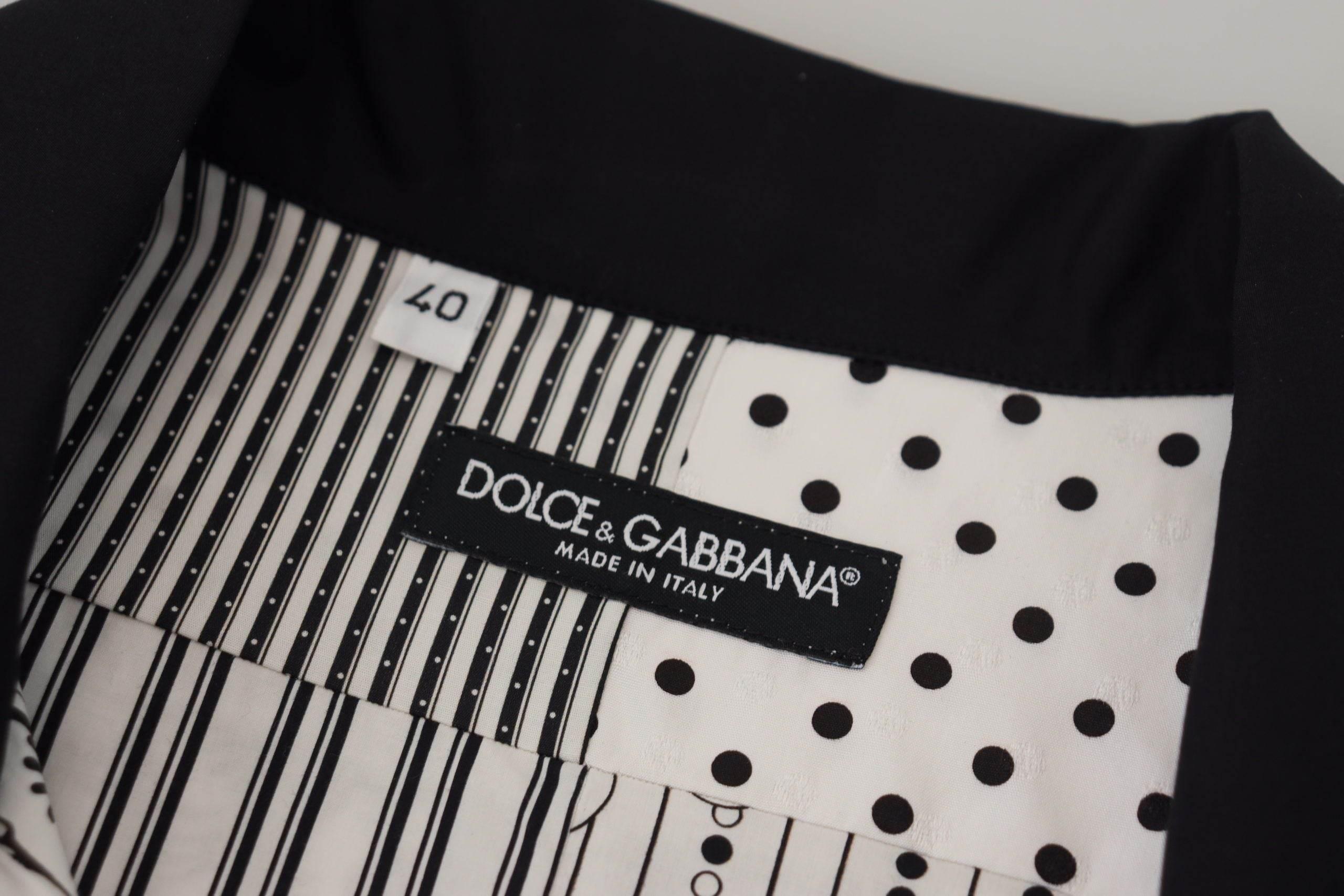 Dolce & Gabbana Elegant Black & White Cotton Shirt - Hilstor