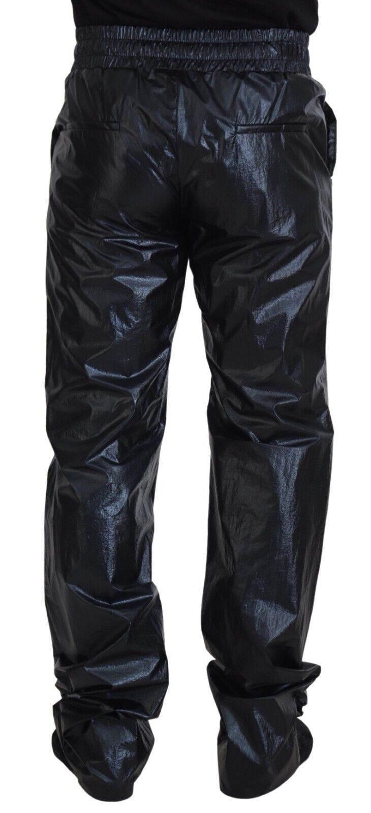 Dolce & Gabbana Black Shining Drawstring Trouser Nylon Pants - Hilstor