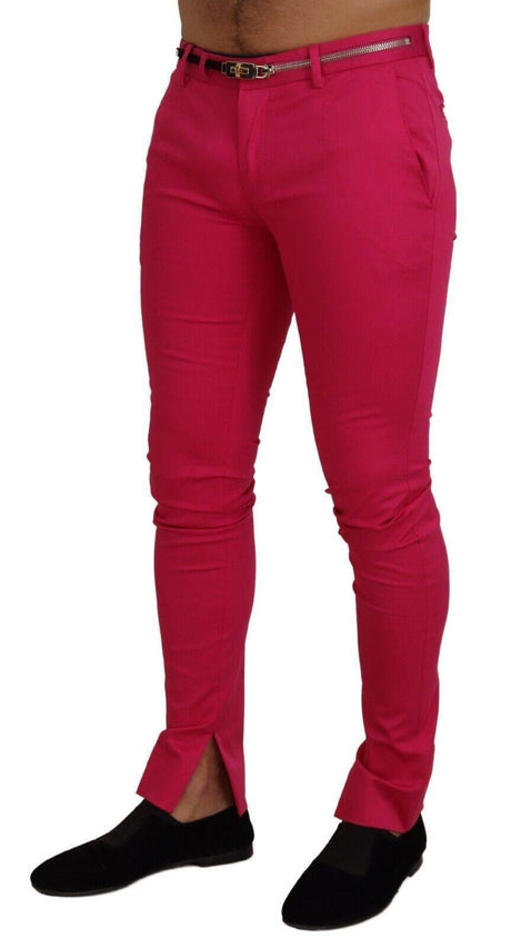 Dolce & Gabbana Chic Pink Cotton Blend Trousers - Hilstor