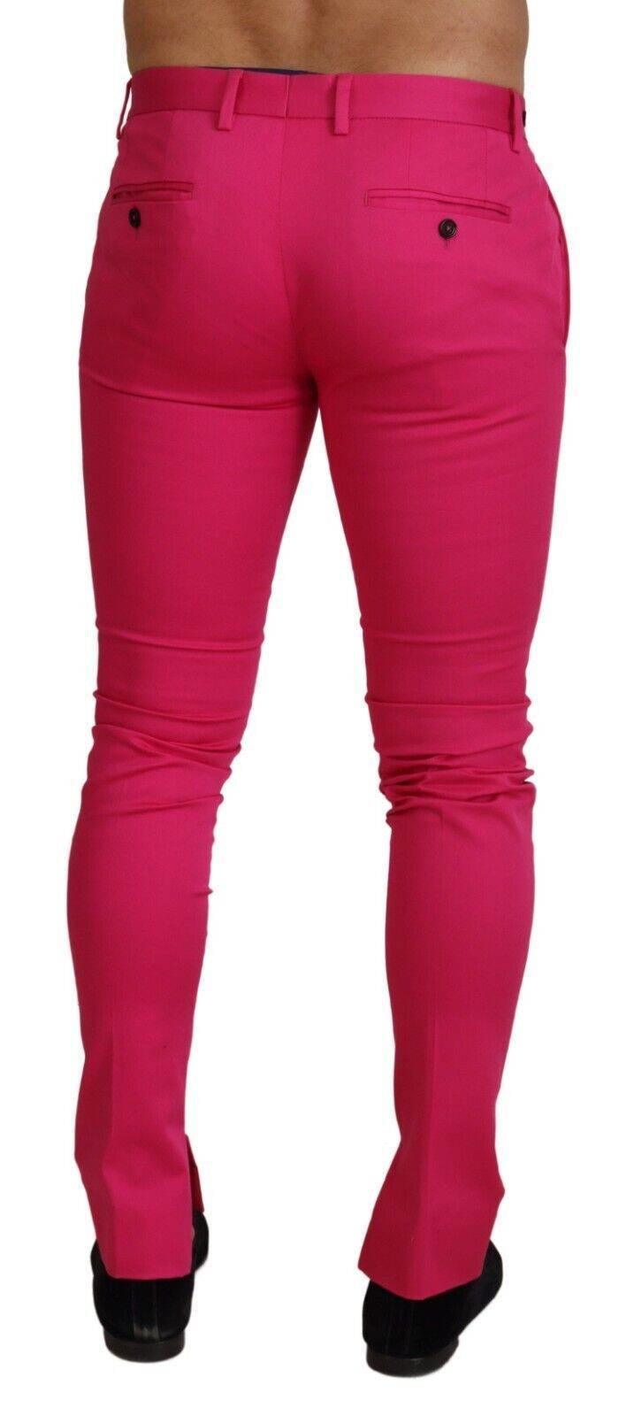 Dolce & Gabbana Chic Pink Cotton Blend Trousers - Hilstor