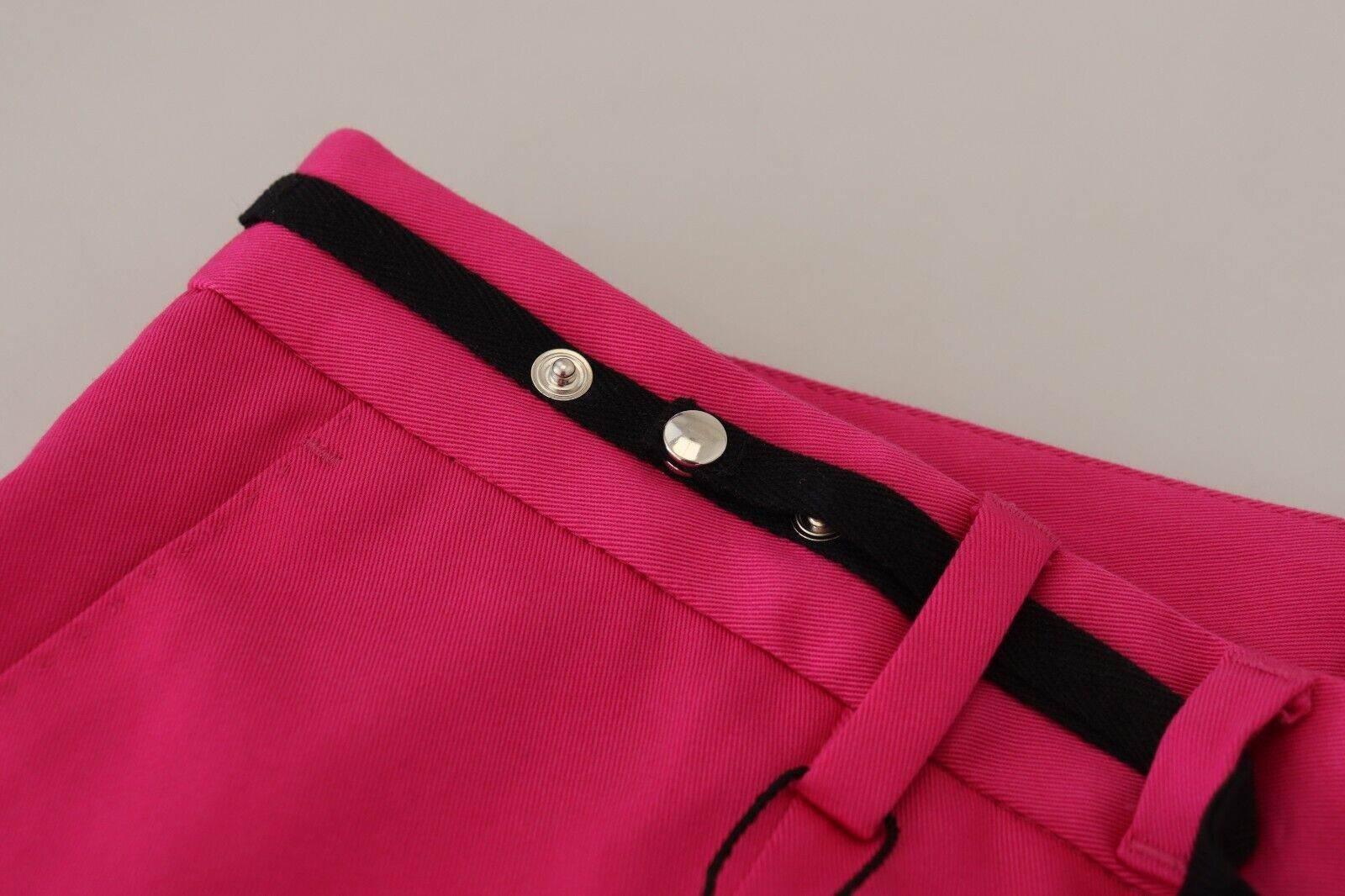 Dolce & Gabbana Chic Pink Cotton Blend Trousers - Hilstor
