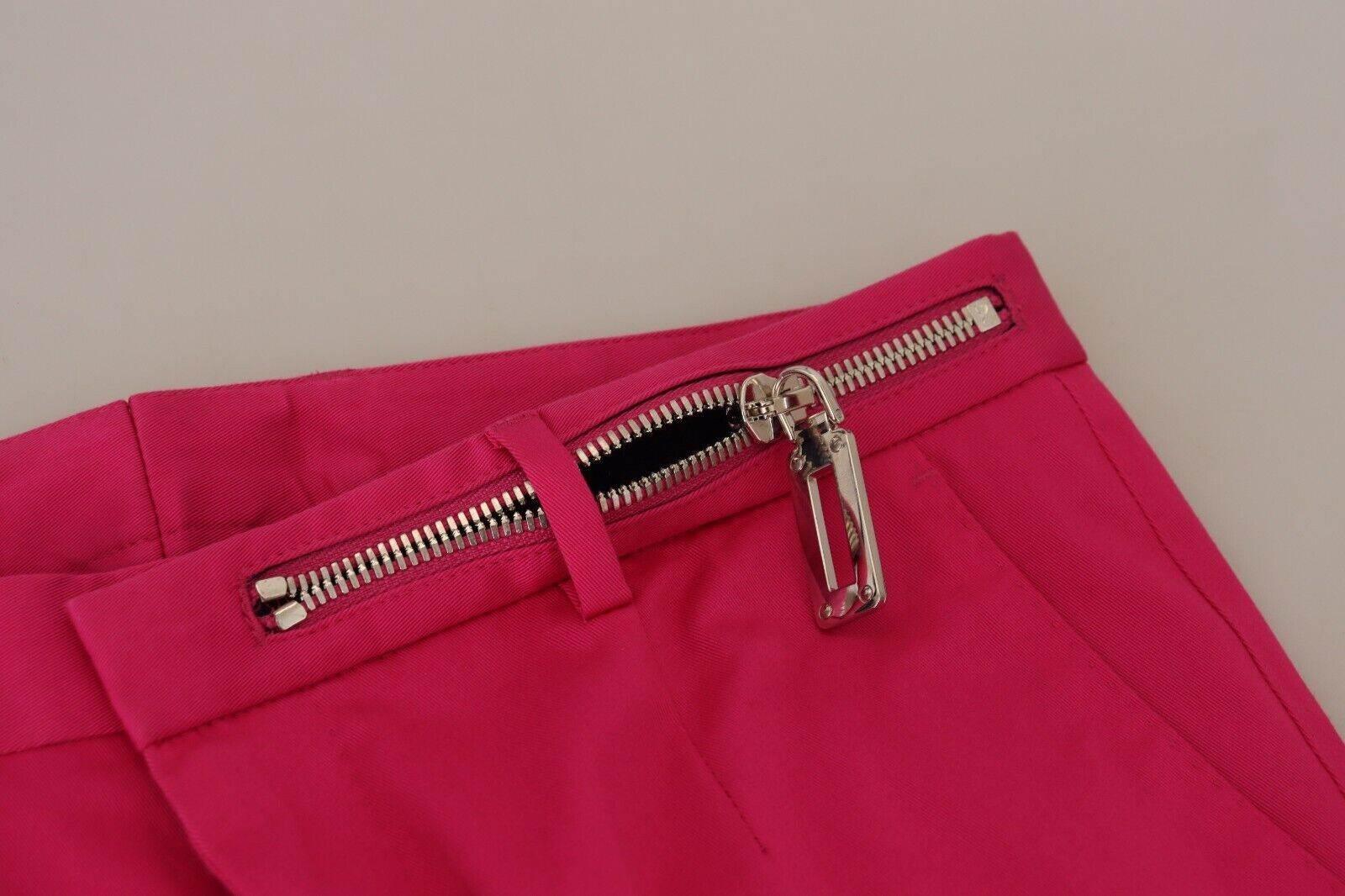 Dolce & Gabbana Chic Pink Cotton Blend Trousers - Hilstor