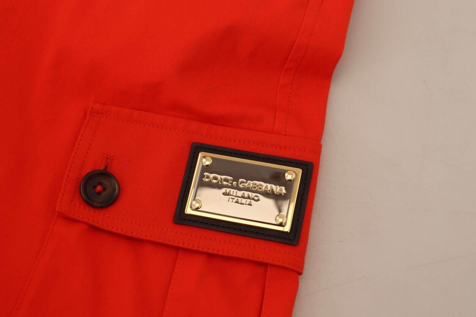 Dolce & Gabbana Red Cargo Men Trousers Cotton Pants - Hilstor