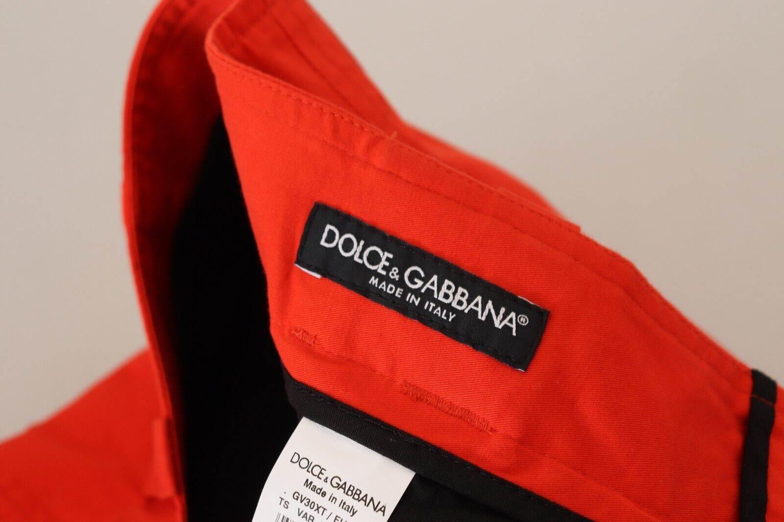 Dolce & Gabbana Red Cargo Men Trousers Cotton Pants - Hilstor