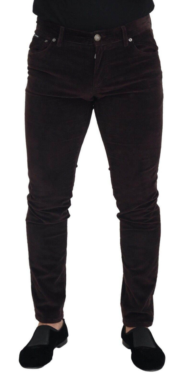 Dolce & Gabbana Brown Corduroy Men Casual Trouser Pants - Hilstor