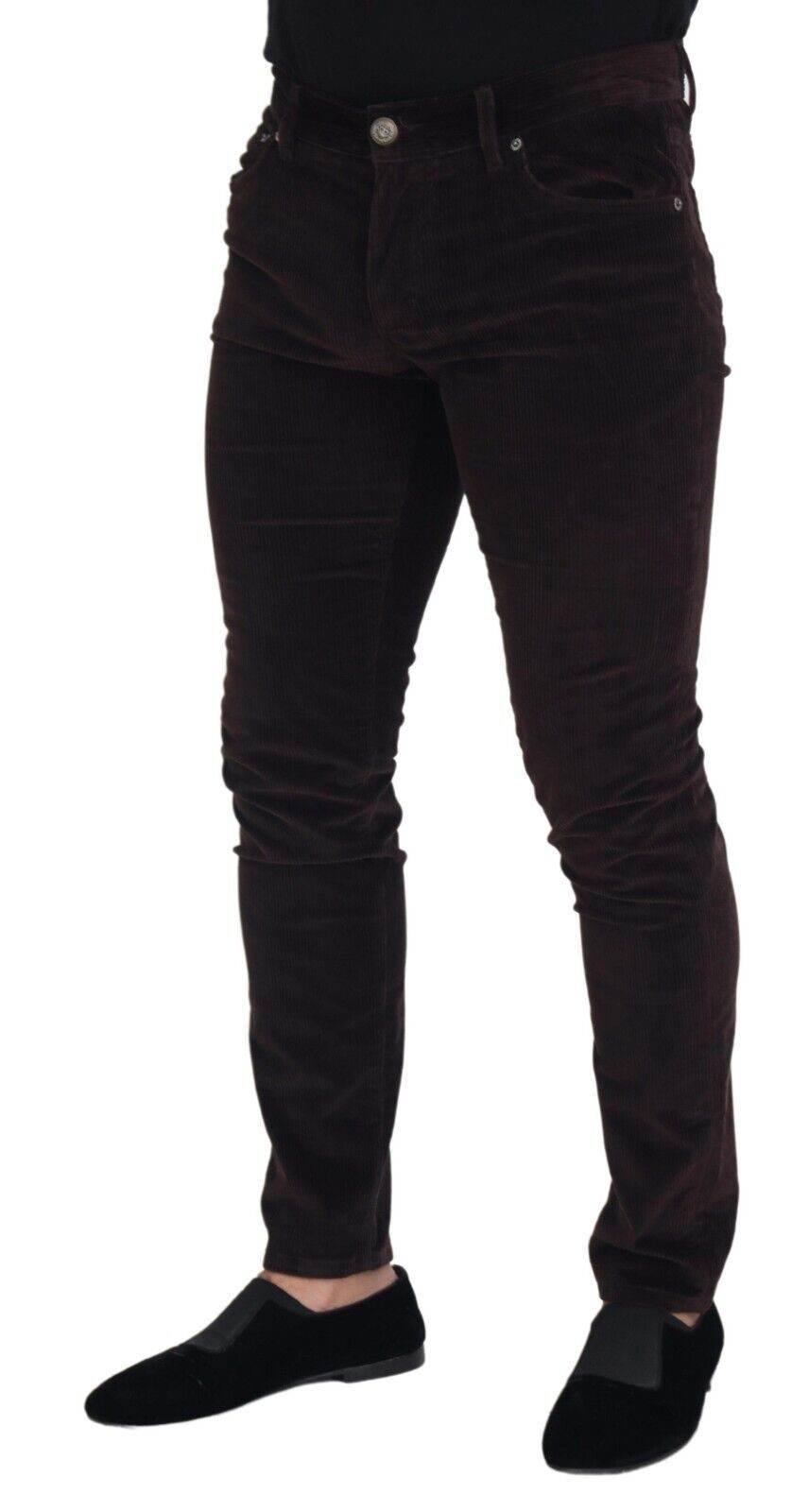 Dolce & Gabbana Brown Corduroy Men Casual Trouser Pants - Hilstor