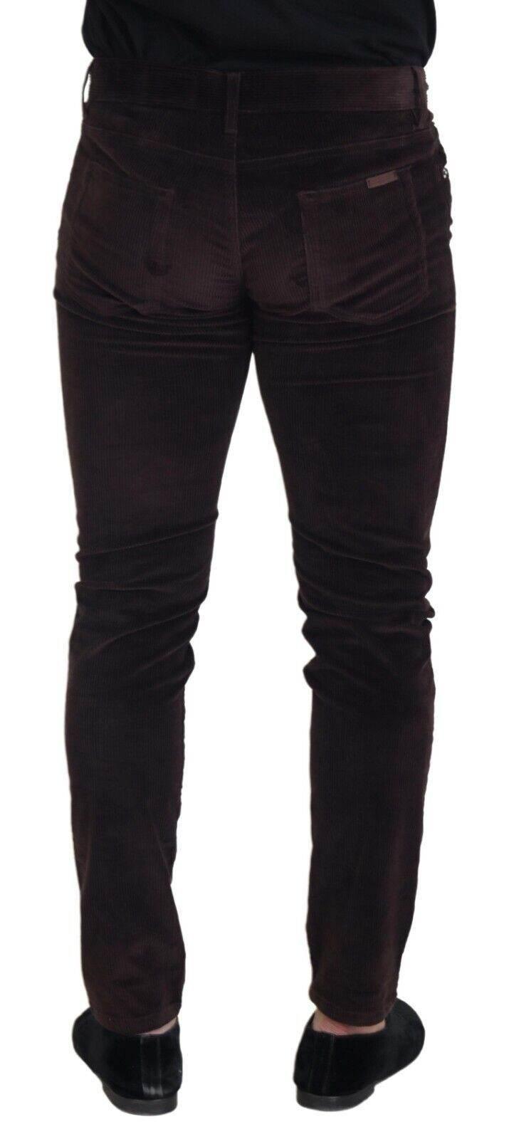 Dolce & Gabbana Brown Corduroy Men Casual Trouser Pants - Hilstor
