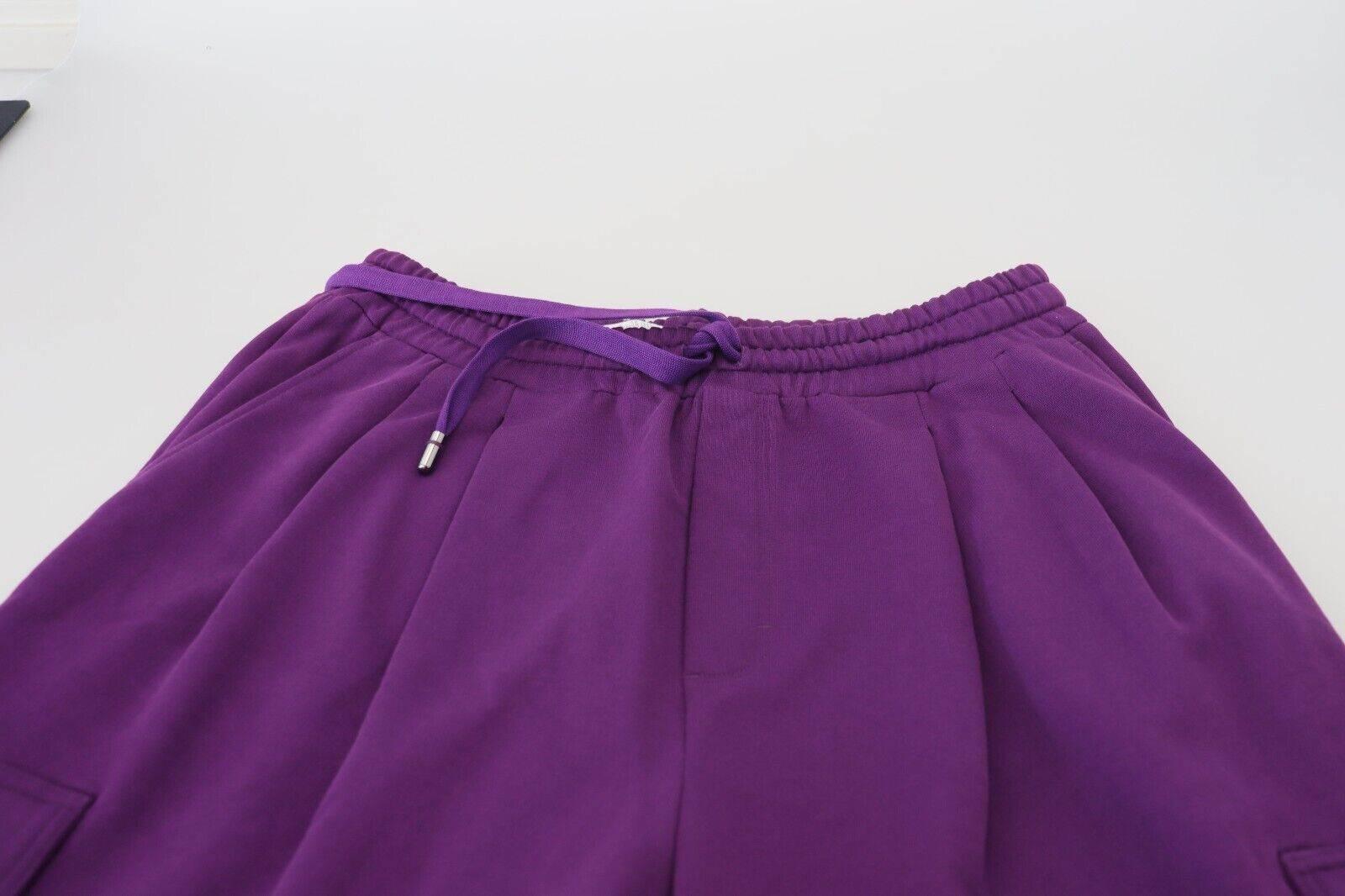 Dolce & Gabbana Elegant Purple Cotton Cargo Sweatpants - Hilstor