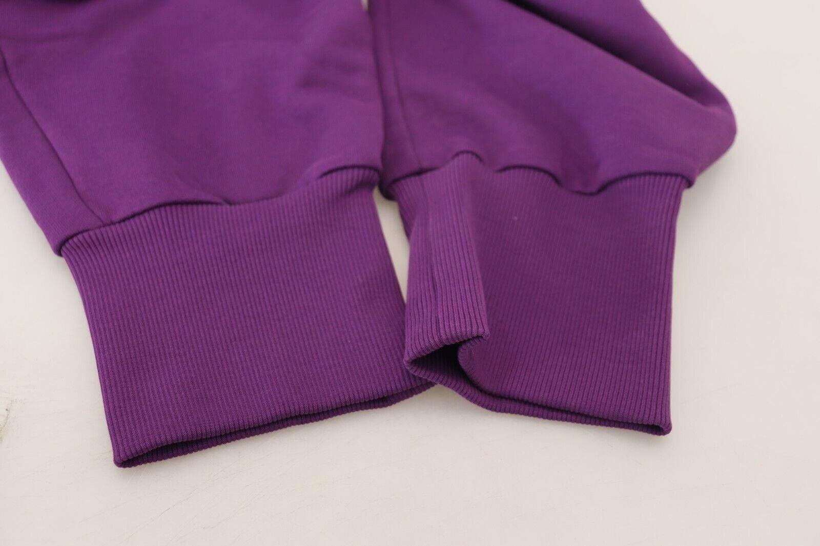 Dolce & Gabbana Elegant Purple Cotton Cargo Sweatpants - Hilstor