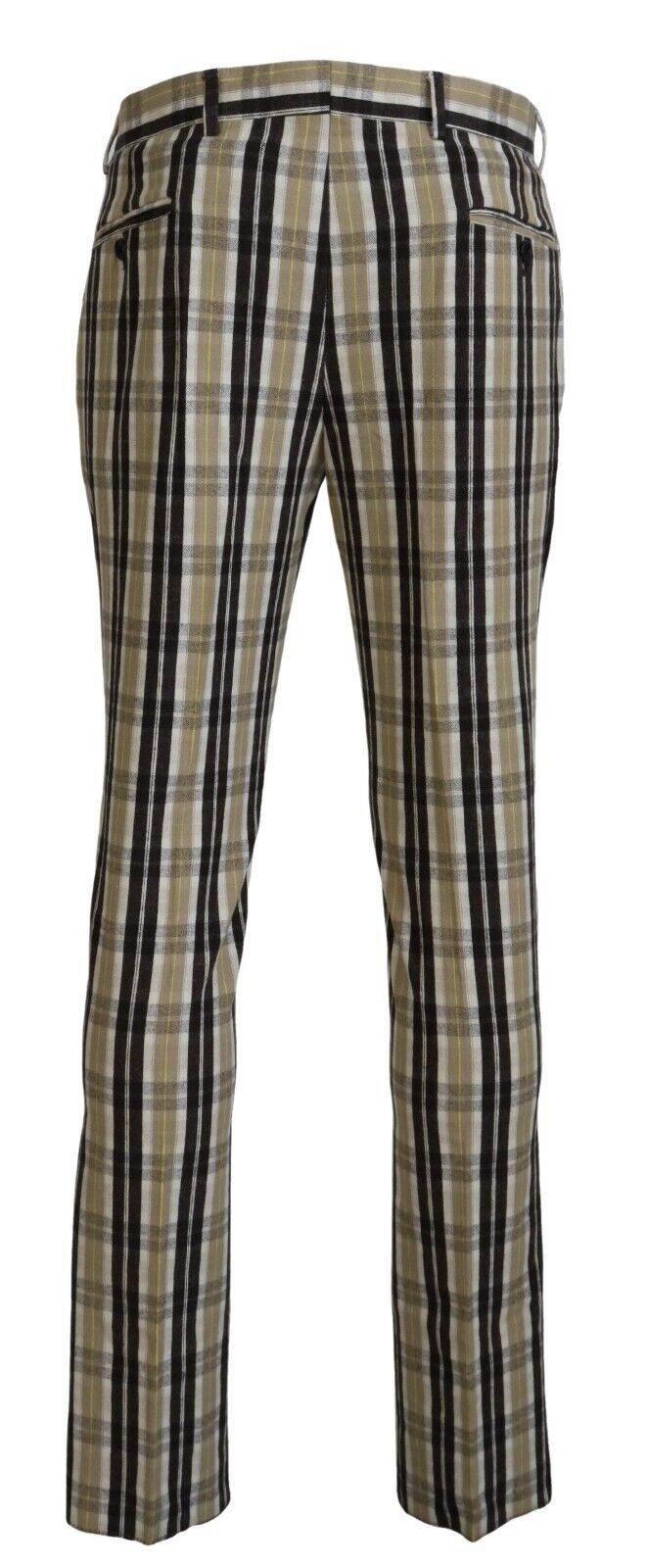 BENCIVENGA Multicolor Checkered Cotton Straight Fit Men Pants - Hilstor