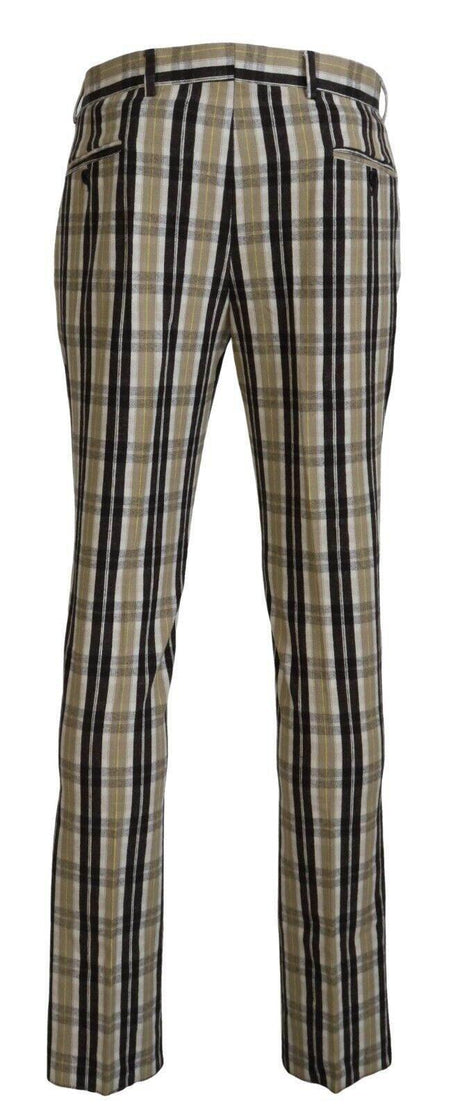 BENCIVENGA Multicolor Checkered Cotton Straight Fit Men Pants - Hilstor