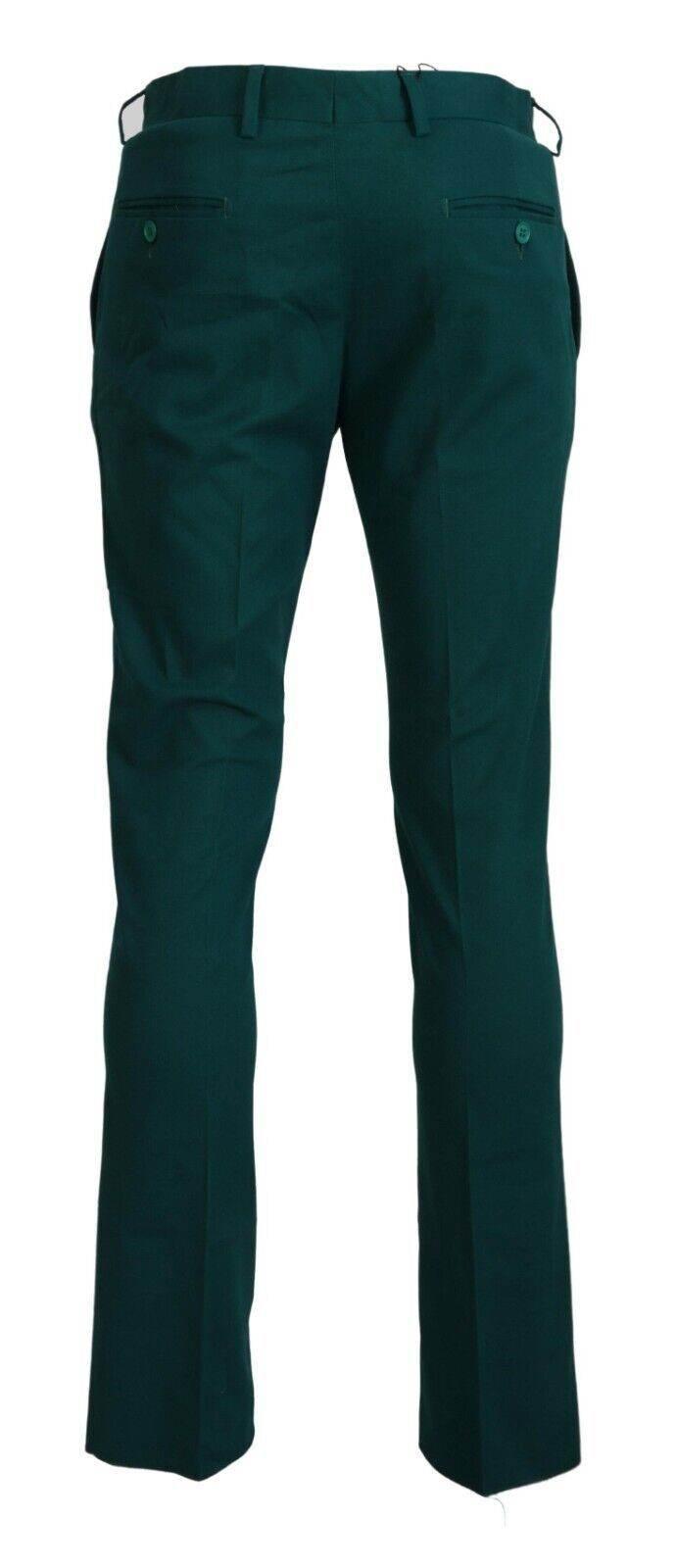 BENCIVENGA Green Straight Fit Men Formal Trousers Pants - Hilstor