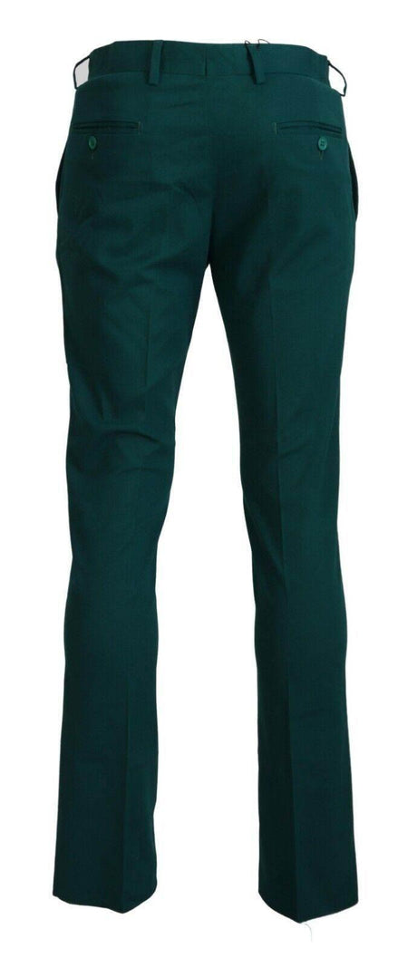 BENCIVENGA Green Straight Fit Men Formal Trousers Pants - Hilstor