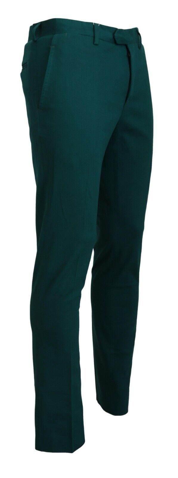 BENCIVENGA Green Straight Fit Men Formal Trousers Pants - Hilstor