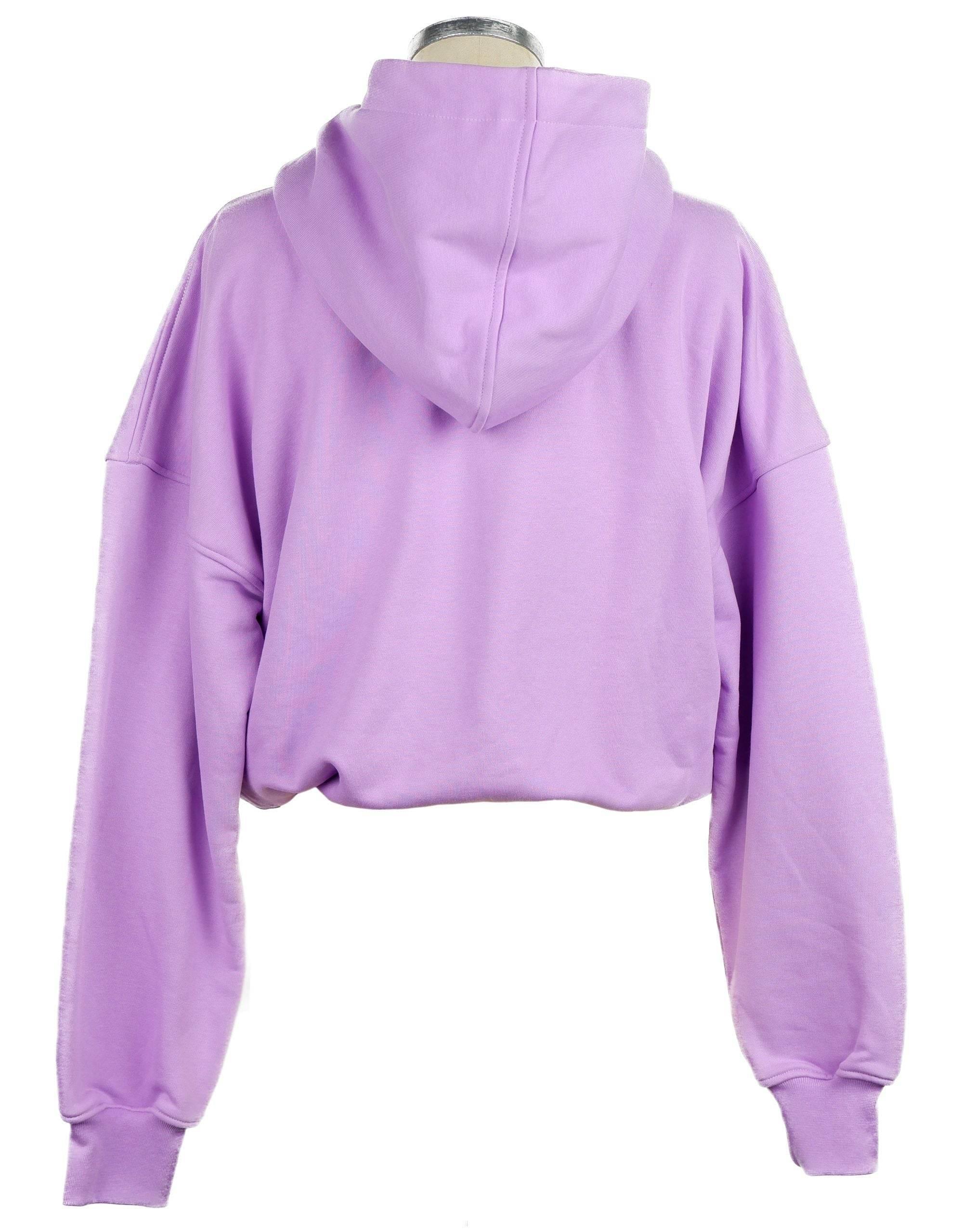 Comme Des Fuckdown Chic Purple Hooded Sweatshirt with Logo Print - Hilstor