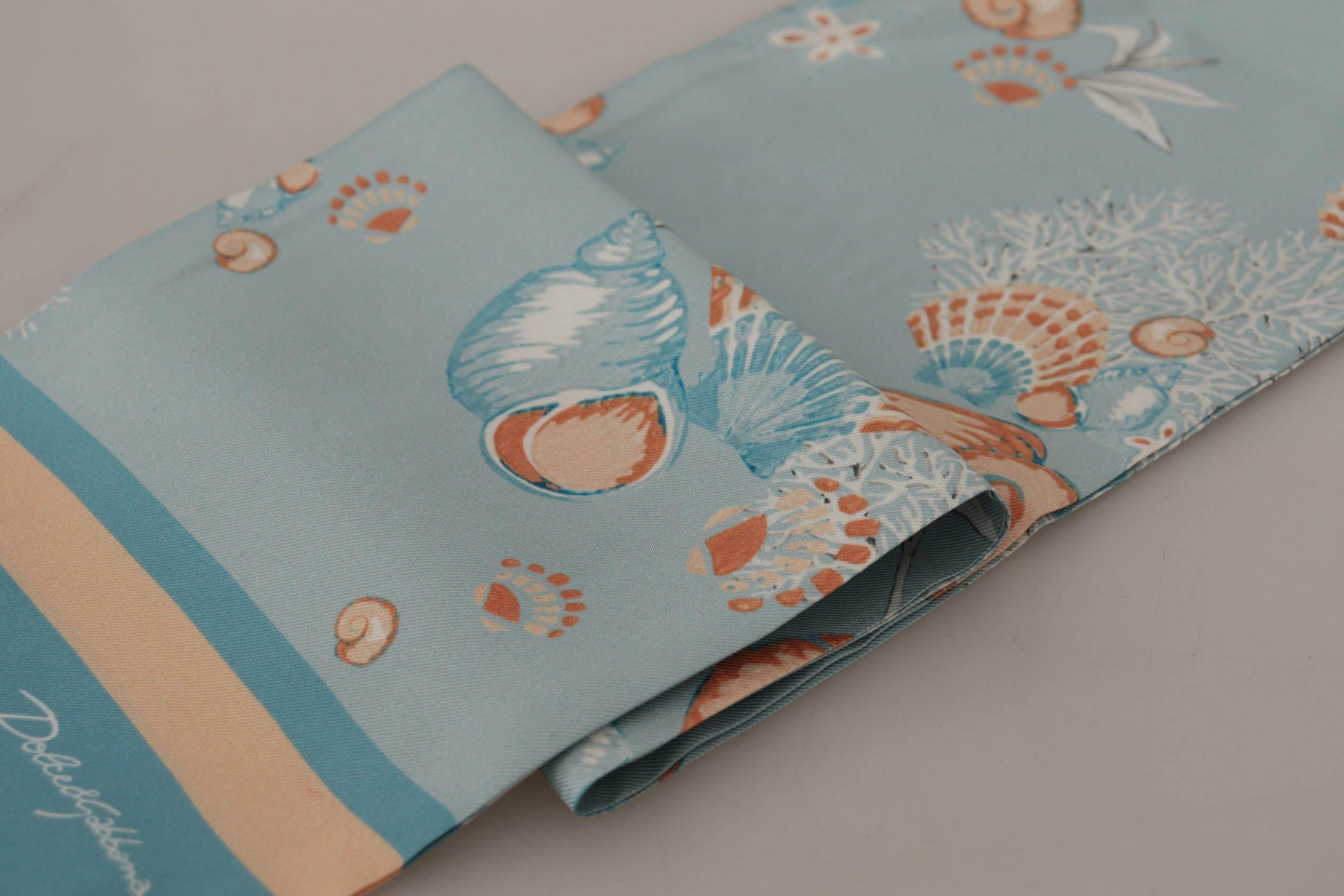Dolce & Gabbana Elegant Silk Scarf with Shell Motif - Hilstor