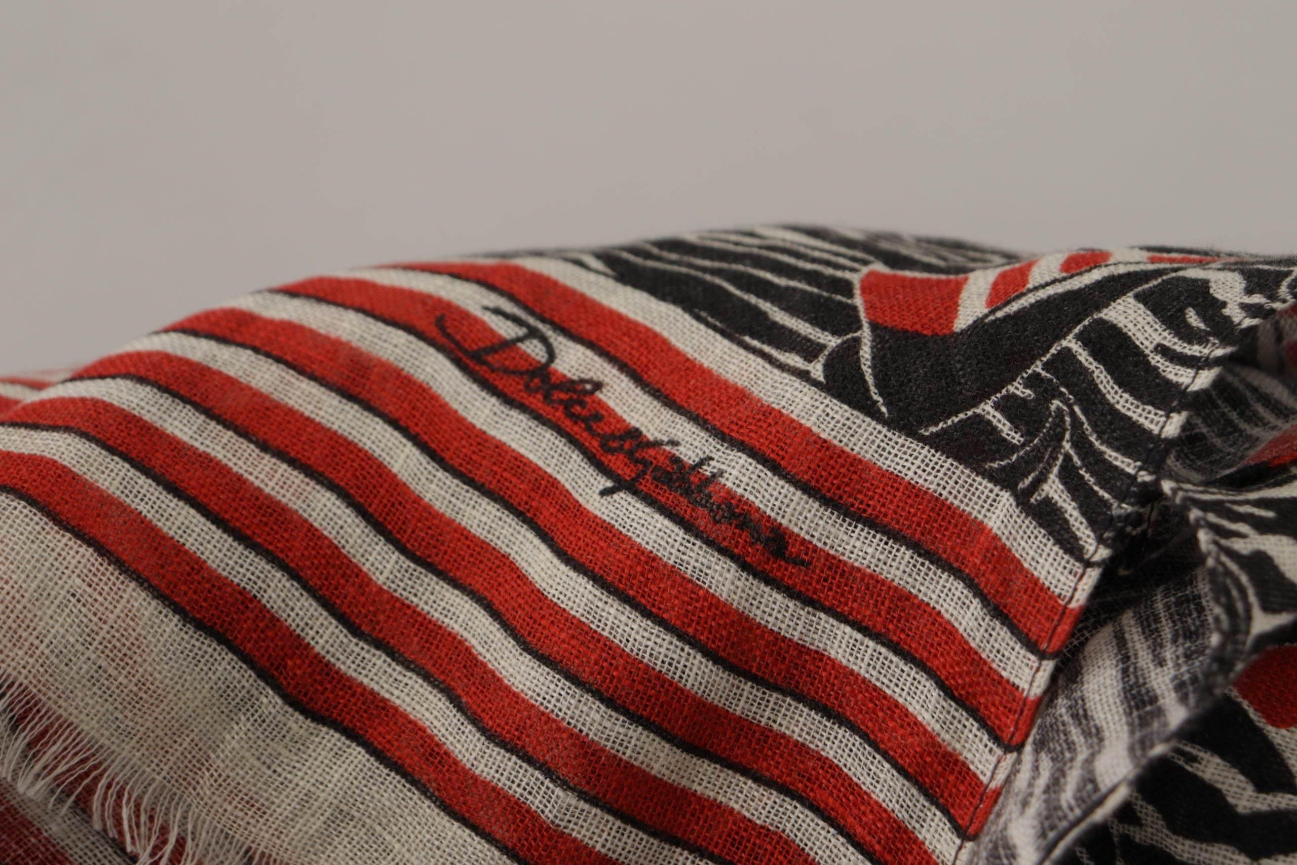 Dolce & Gabbana Elegant Striped Linen Men's Scarf - Hilstor