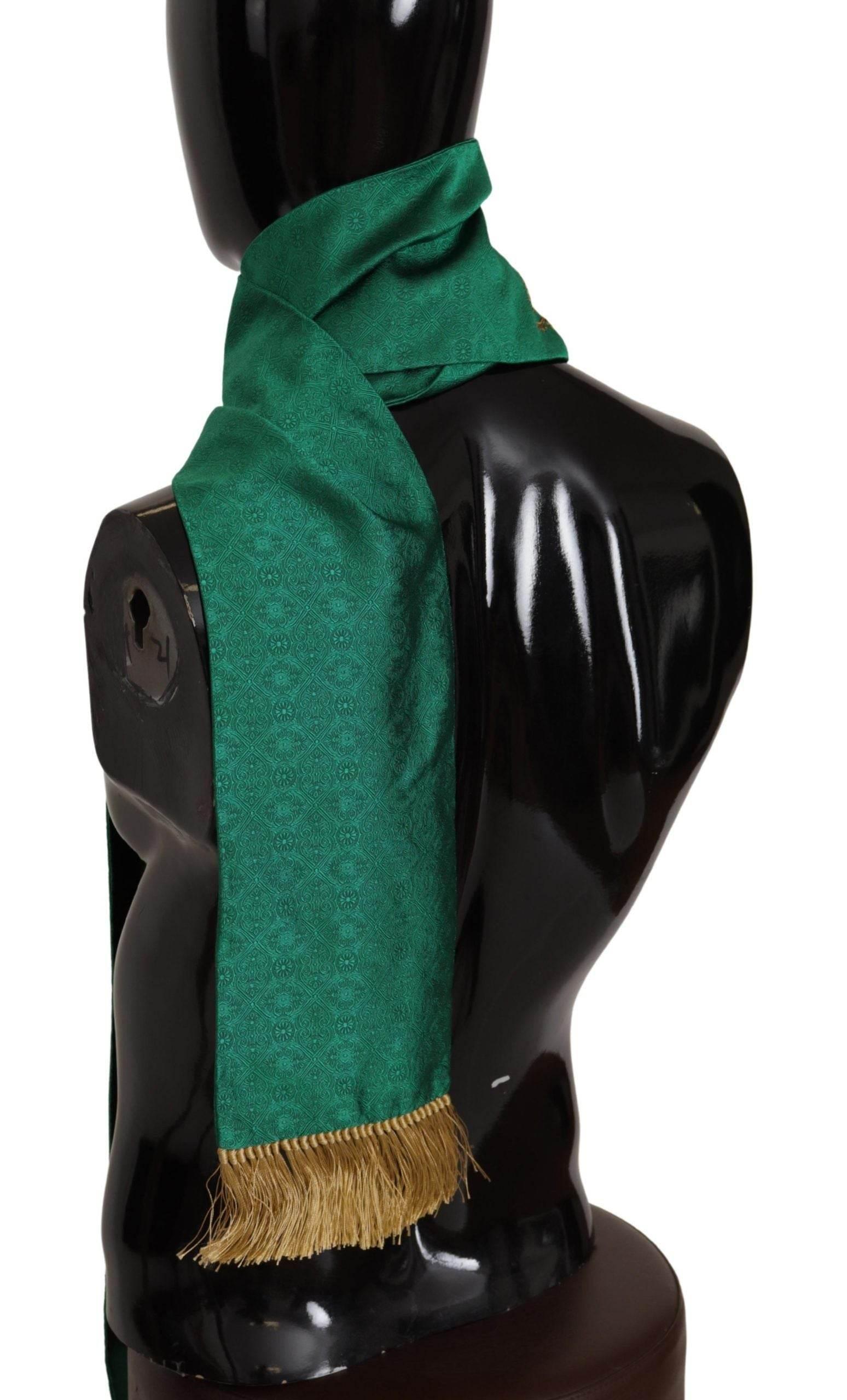 Dolce & Gabbana Elegant Green Silk Blend Men's Scarf - Hilstor