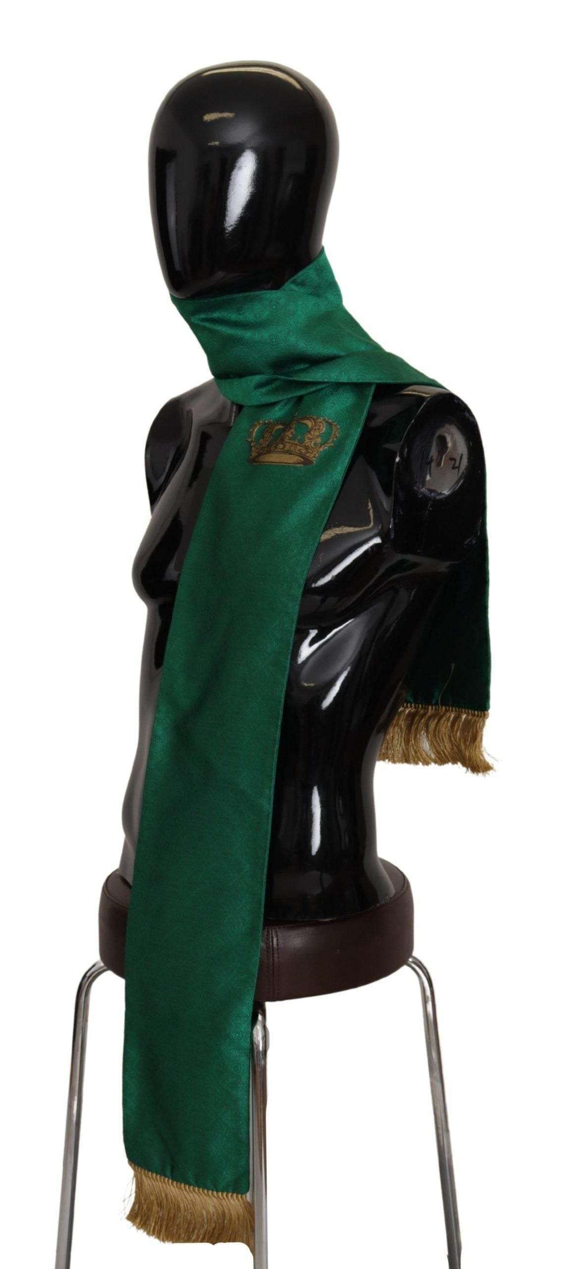 Dolce & Gabbana Elegant Green Silk Blend Men's Scarf - Hilstor