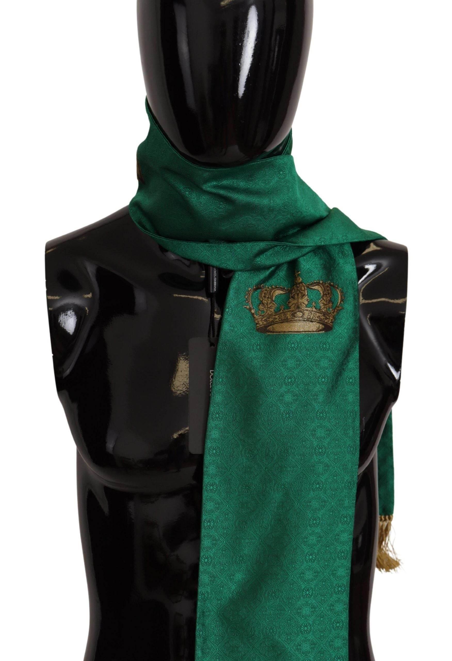 Dolce & Gabbana Elegant Green Silk Blend Men's Scarf - Hilstor