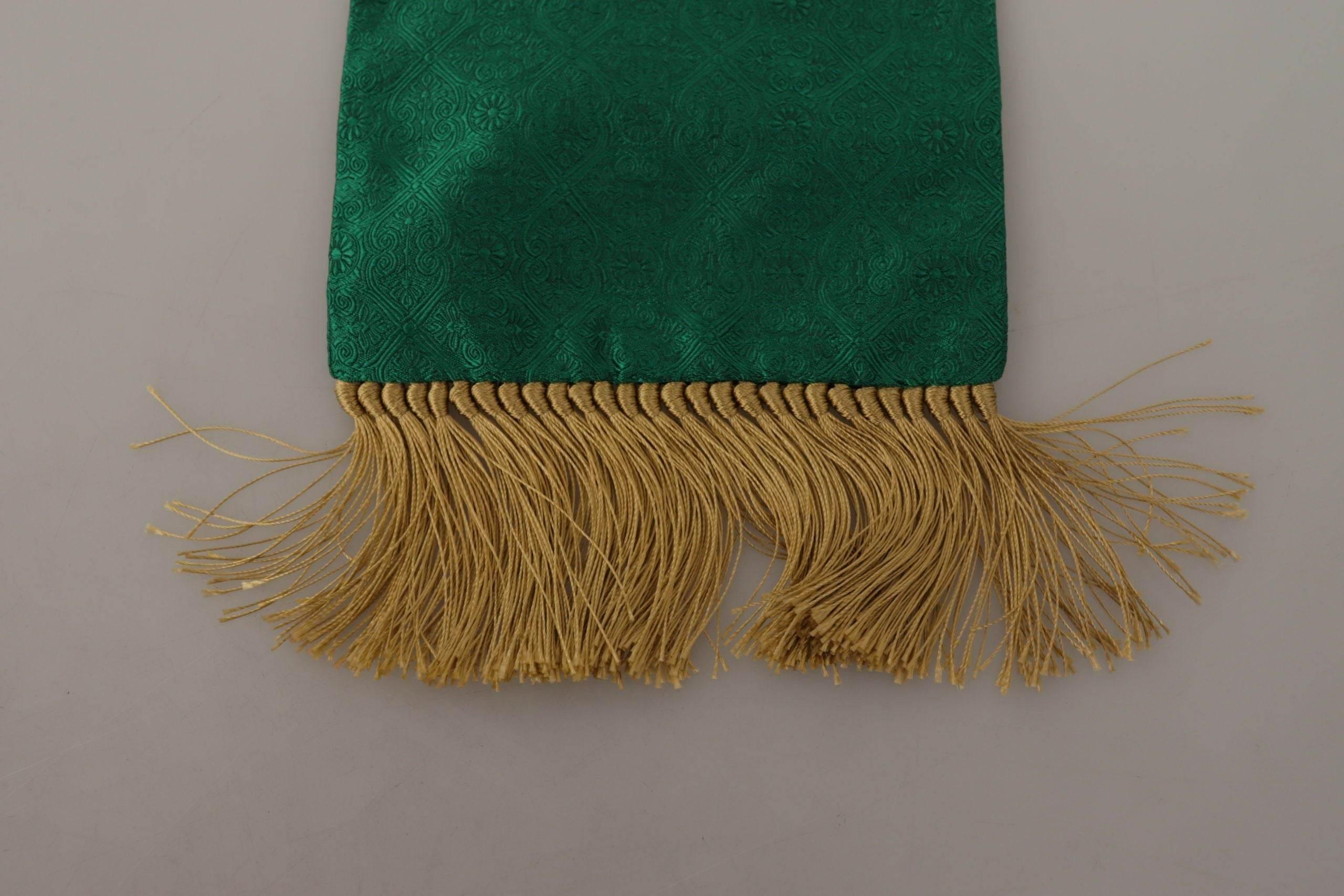 Dolce & Gabbana Elegant Green Silk Blend Men's Scarf - Hilstor
