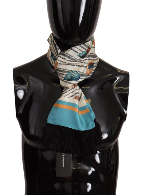 Dolce & Gabbana Multicolor Silk Seashell Printed Scarf - Hilstor