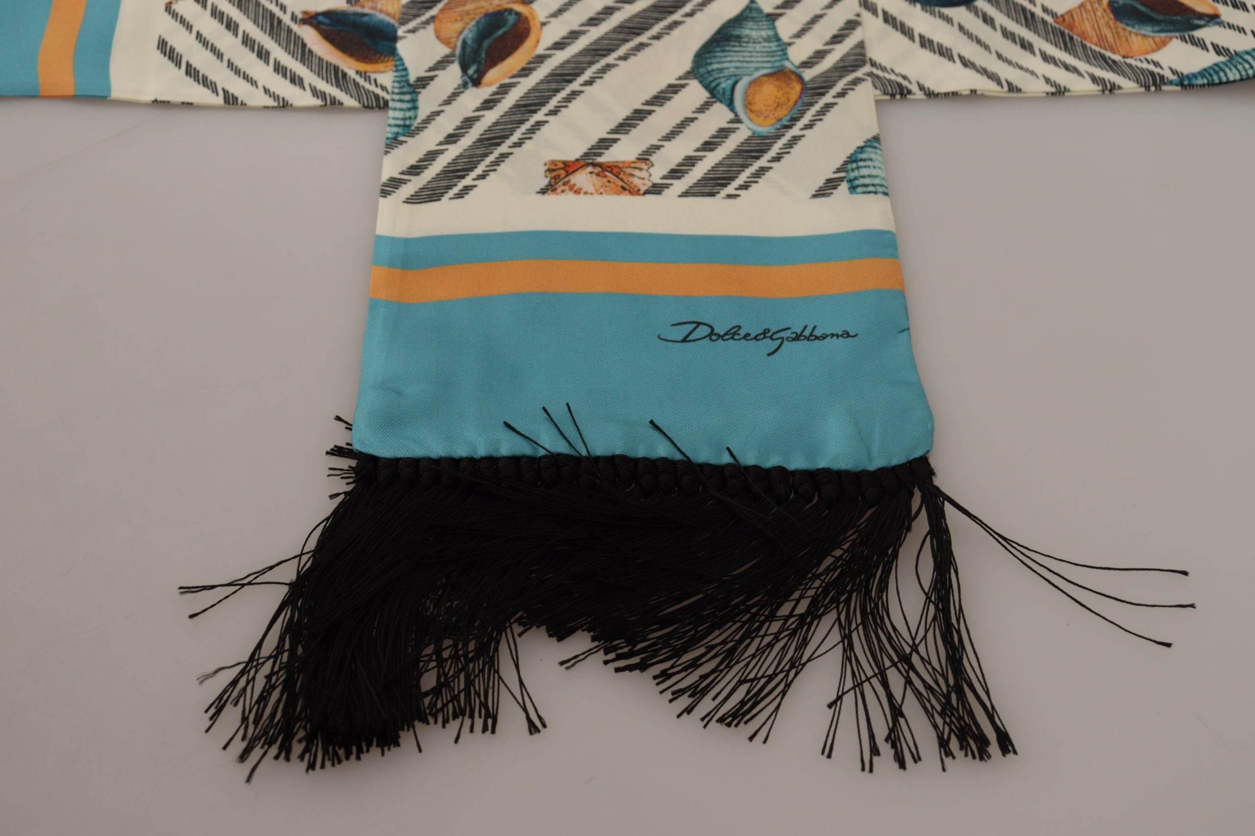 Dolce & Gabbana Multicolor Silk Seashell Printed Scarf - Hilstor