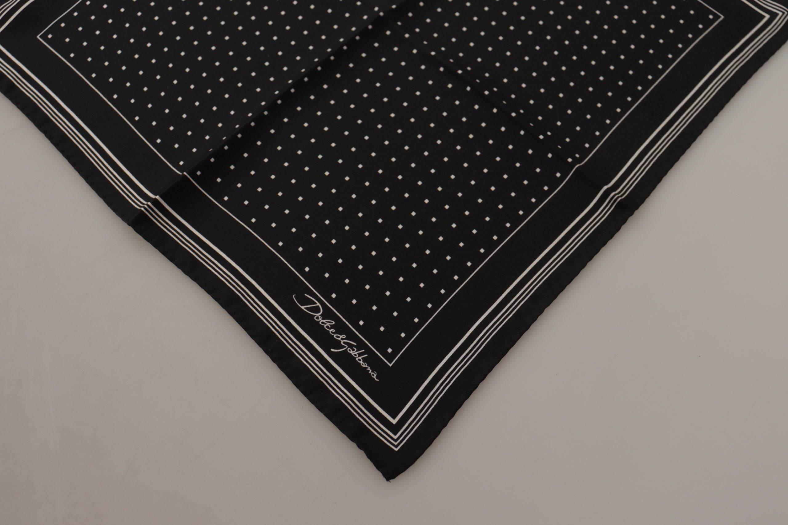 Dolce & Gabbana Elegant Black Silk Polka Dot Men's Scarf - Hilstor