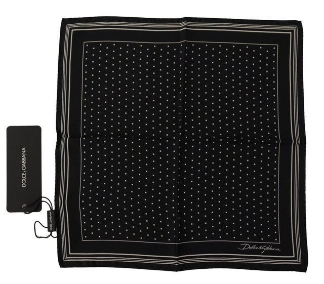 Dolce & Gabbana Elegant Black Silk Polka Dot Men's Scarf - Hilstor