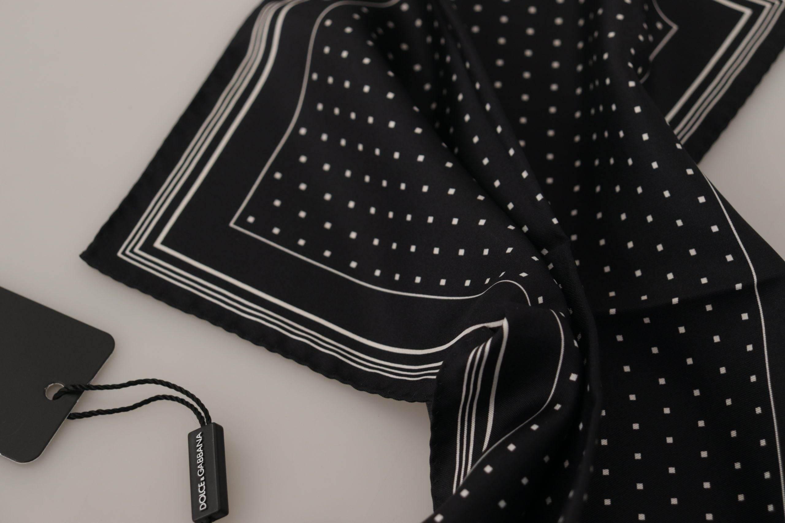 Dolce & Gabbana Elegant Black Silk Polka Dot Men's Scarf - Hilstor