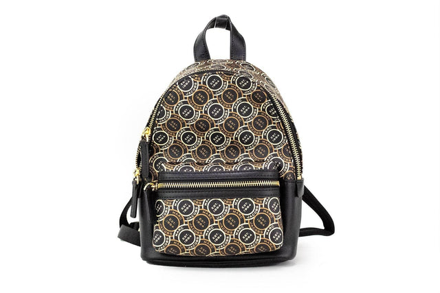 Marc Jacobs Signet Mini Black Logo Printed Leather Shoulder Backpack Bookbag - Hilstor