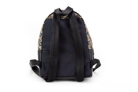 Marc Jacobs Signet Mini Black Logo Printed Leather Shoulder Backpack Bookbag - Hilstor