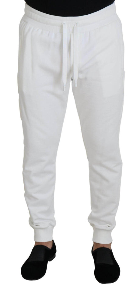 Dolce & Gabbana Elegant White Cotton Sweatpants - Hilstor