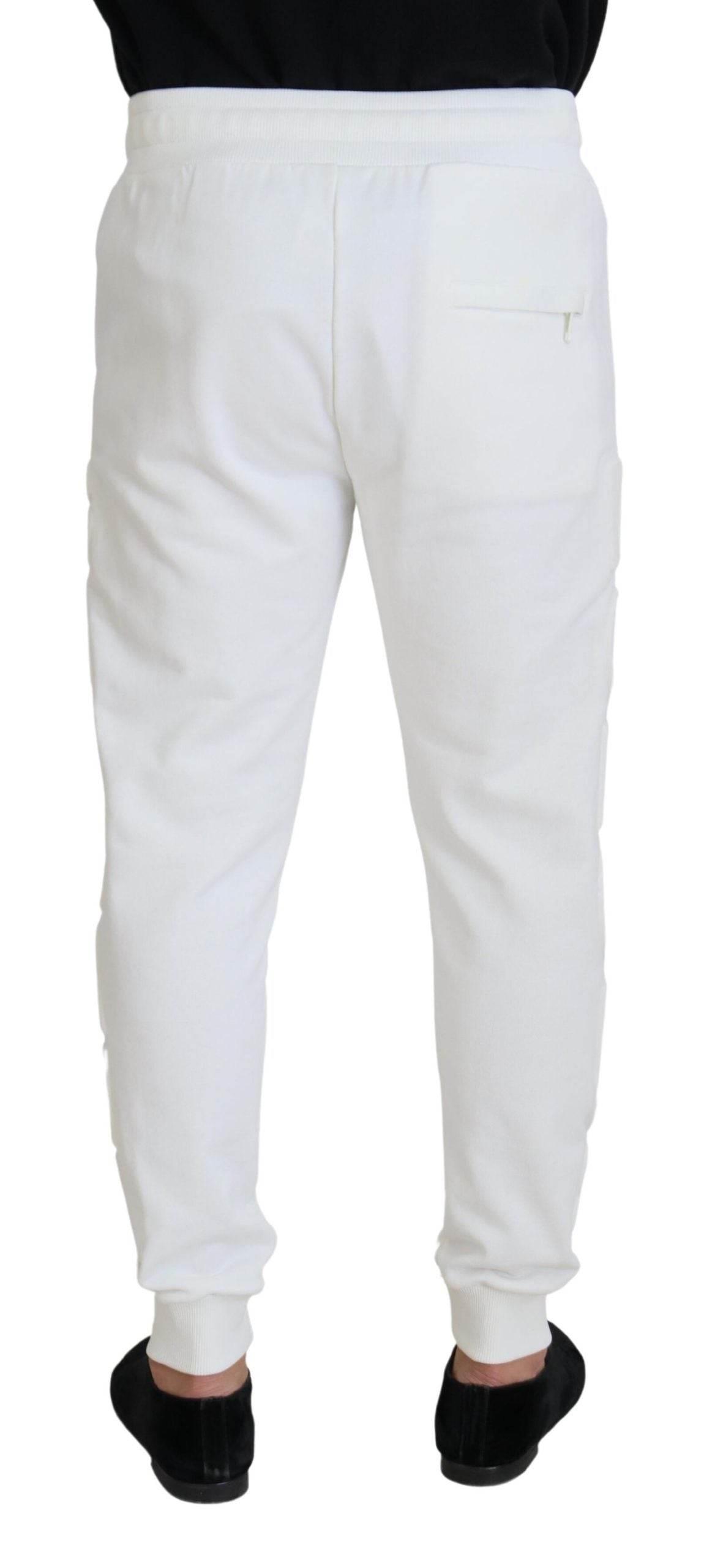 Dolce & Gabbana Elegant White Cotton Sweatpants - Hilstor