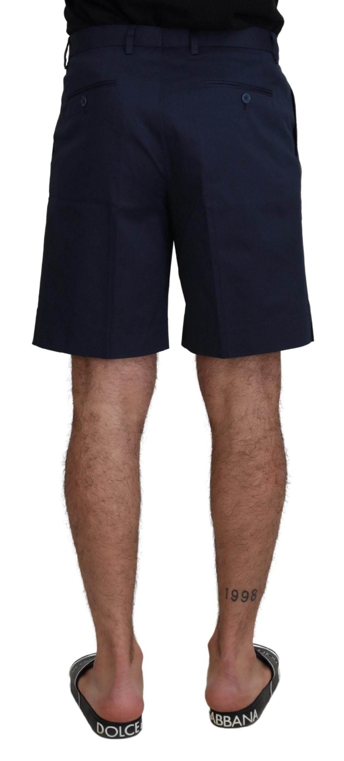 Dolce & Gabbana Blue Chinos Cotton Stretch Casual Shorts - Hilstor