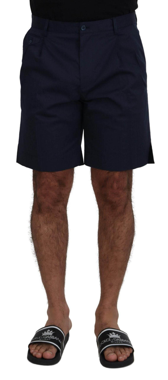 Dolce & Gabbana Blue Chinos Cotton Stretch Casual Shorts - Hilstor