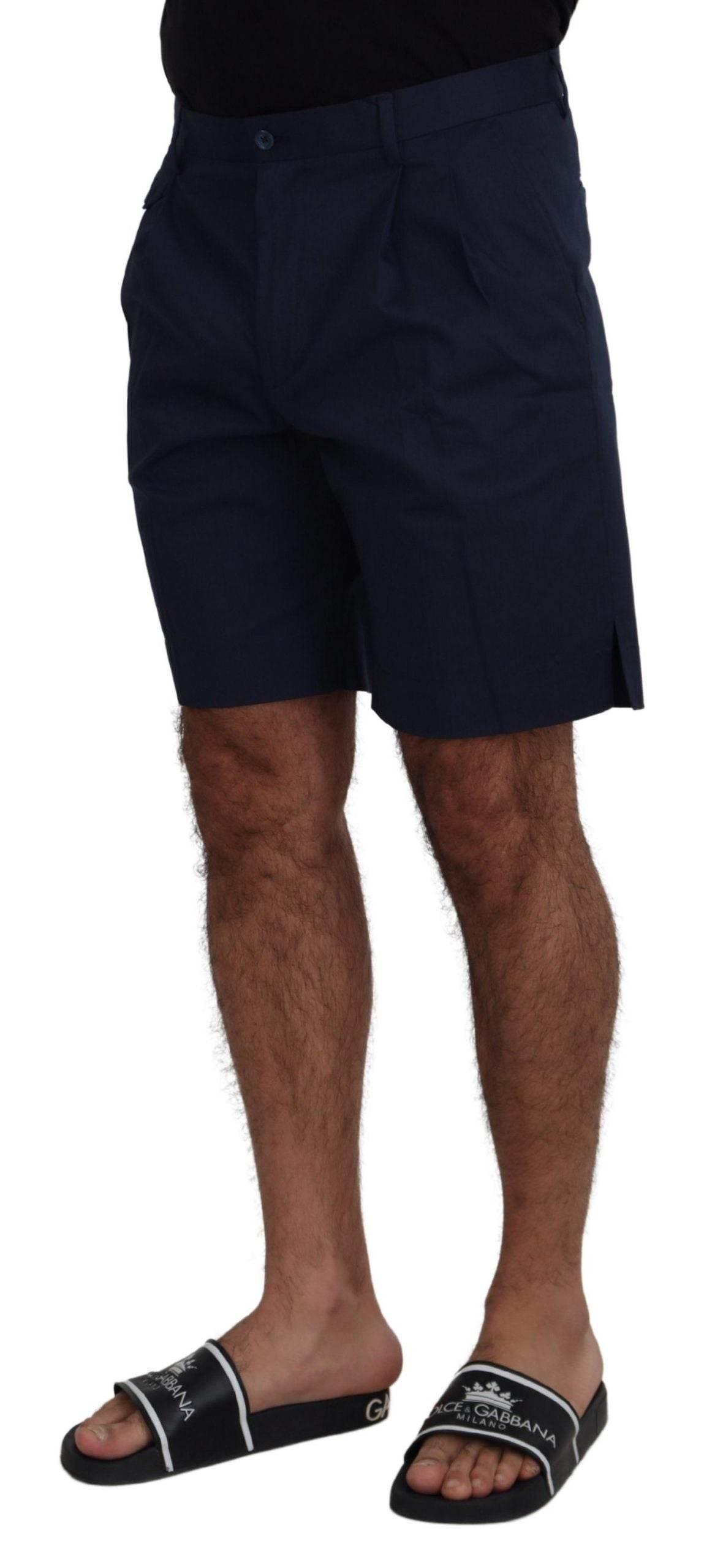 Dolce & Gabbana Blue Chinos Cotton Stretch Casual Shorts - Hilstor