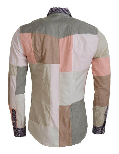 Dolce & Gabbana Multicolor Cotton Patchwork Slim Shirt - Hilstor