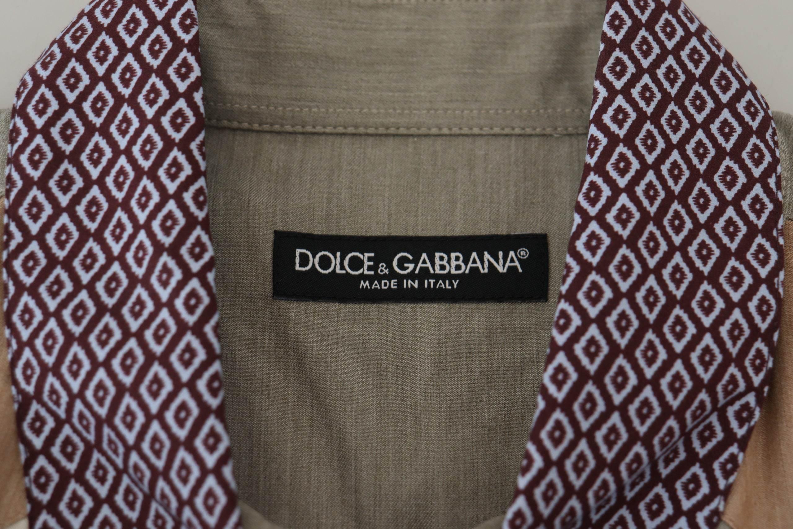 Dolce & Gabbana Multicolor Cotton Patchwork Slim Shirt - Hilstor