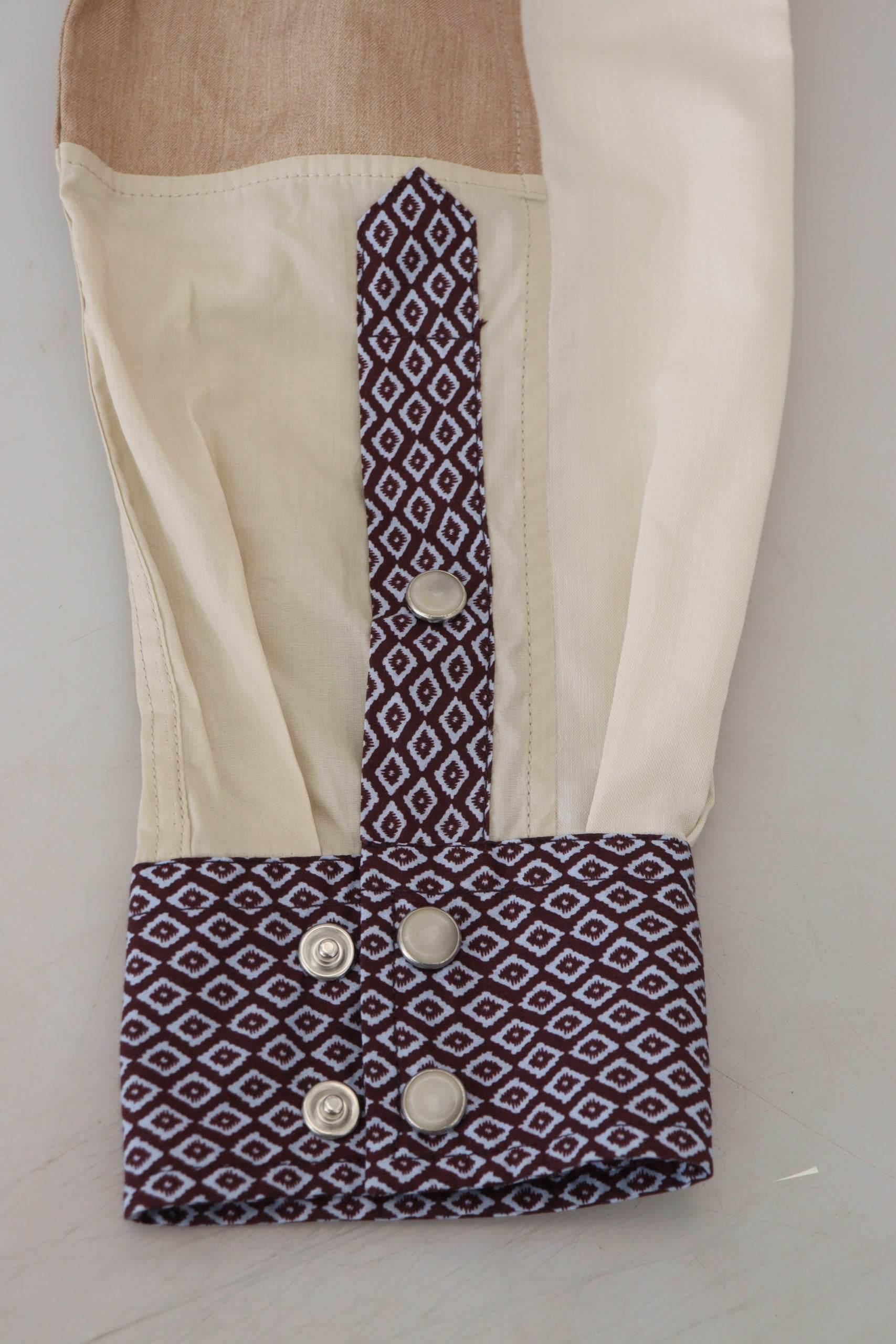 Dolce & Gabbana Multicolor Cotton Patchwork Slim Shirt - Hilstor