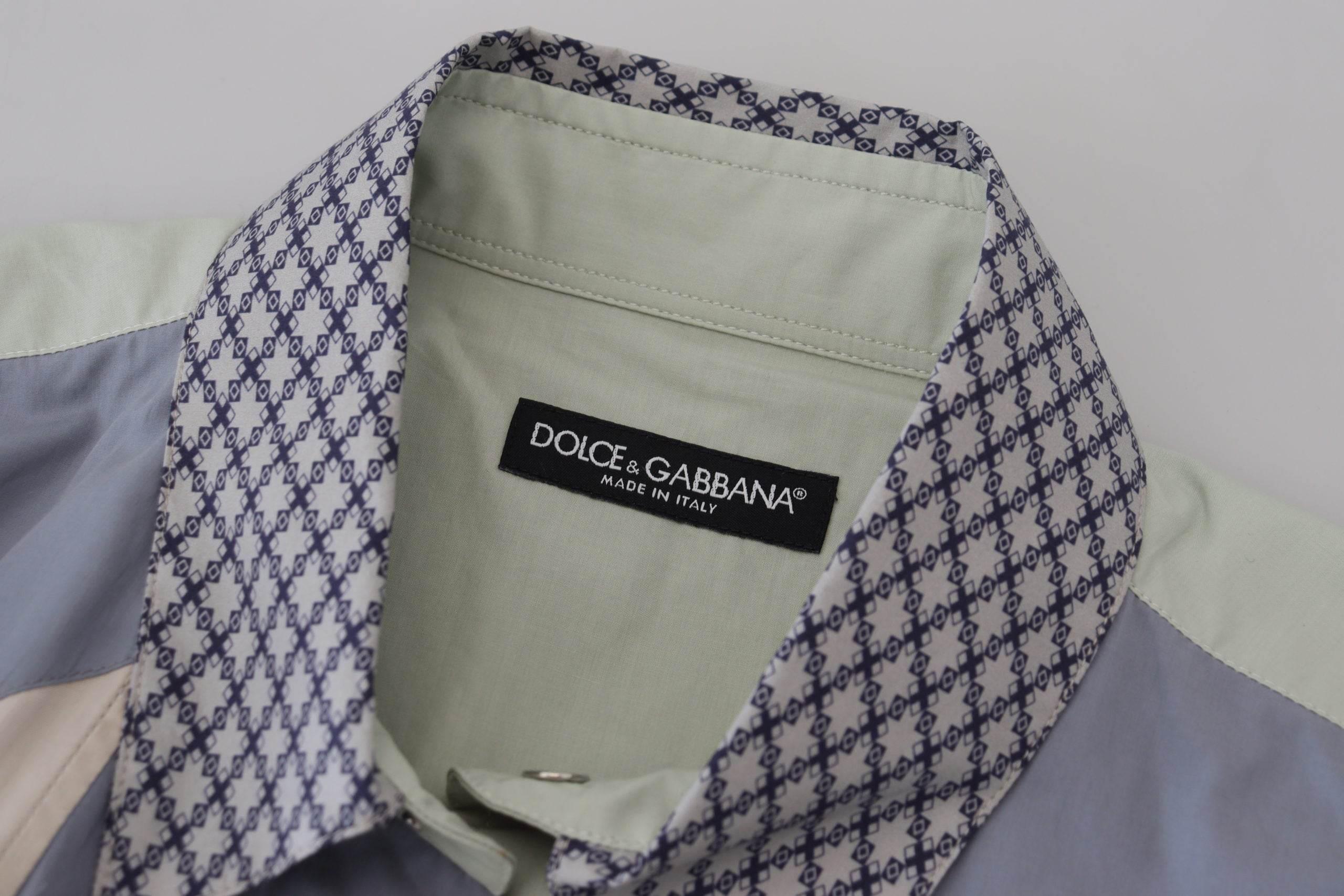 Dolce & Gabbana Multicolor Cotton Patchwork Slim Shirt - Hilstor
