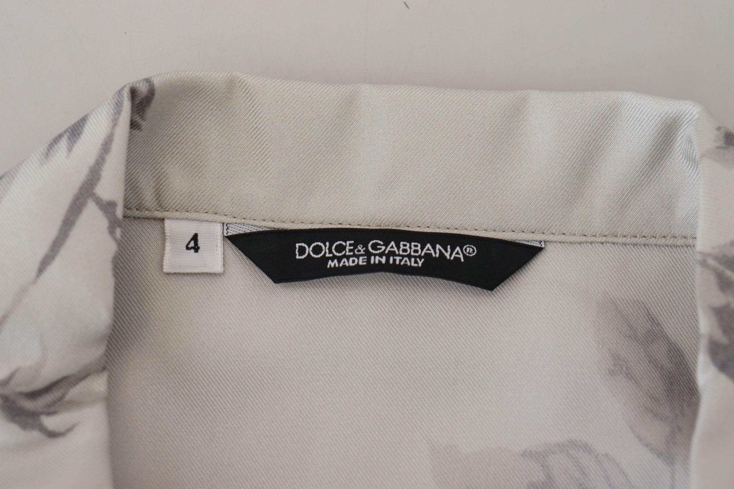 Dolce & Gabbana Elegant Silk Bird Print Casual Shirt - Hilstor