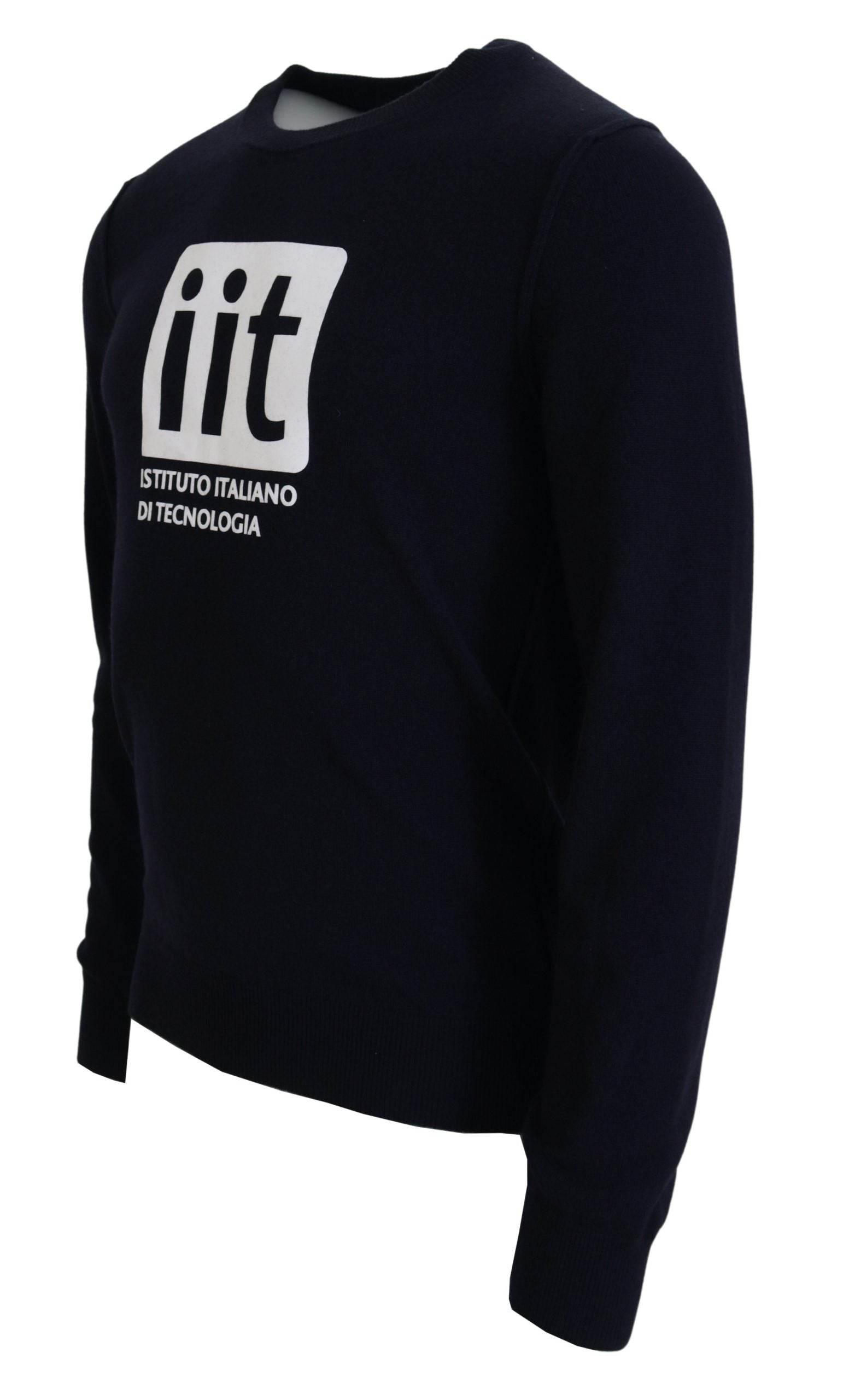 Dolce & Gabbana Blue Cashmere iit Print Pullover Sweater - Hilstor