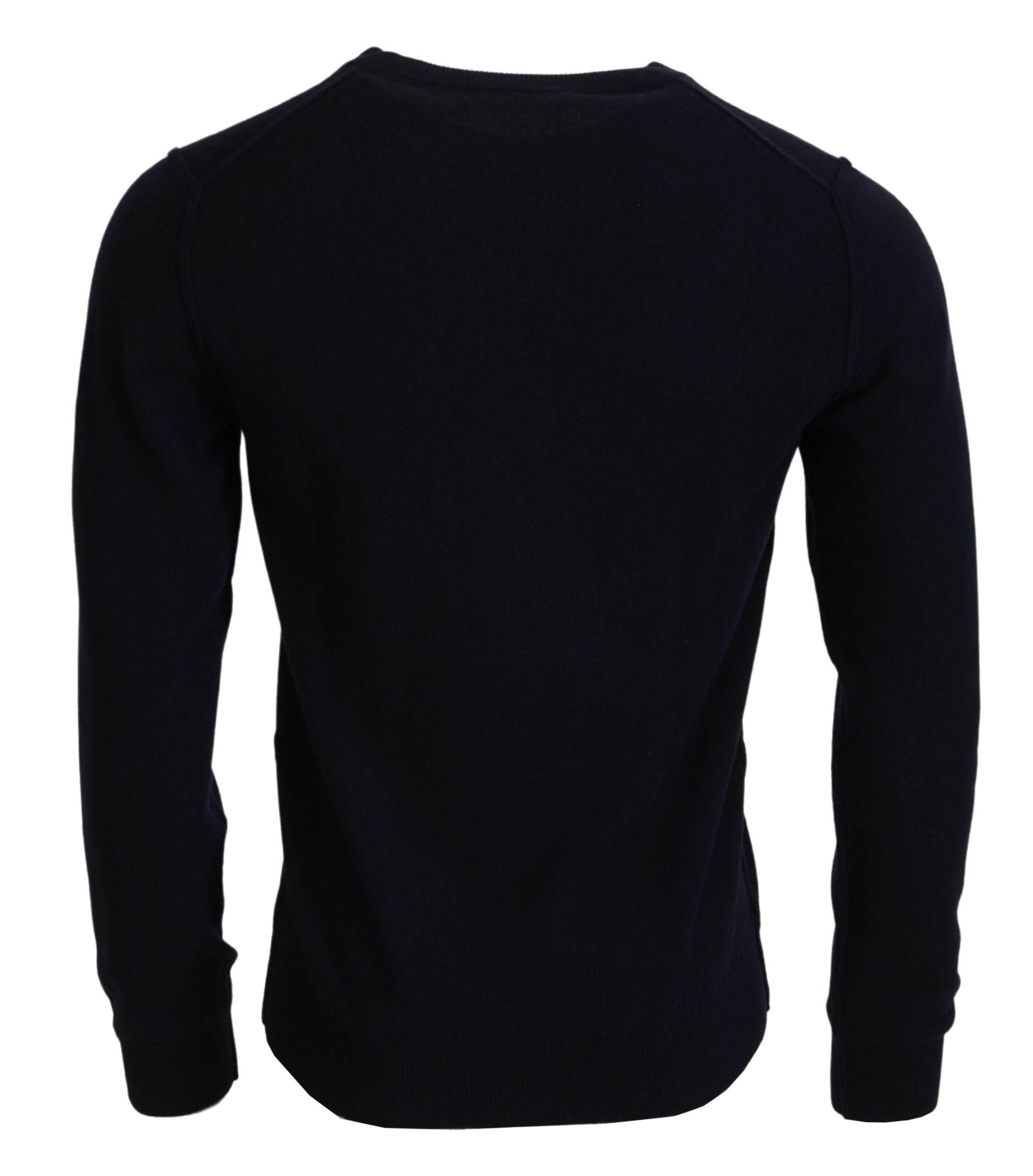 Dolce & Gabbana Blue Cashmere iit Print Pullover Sweater - Hilstor