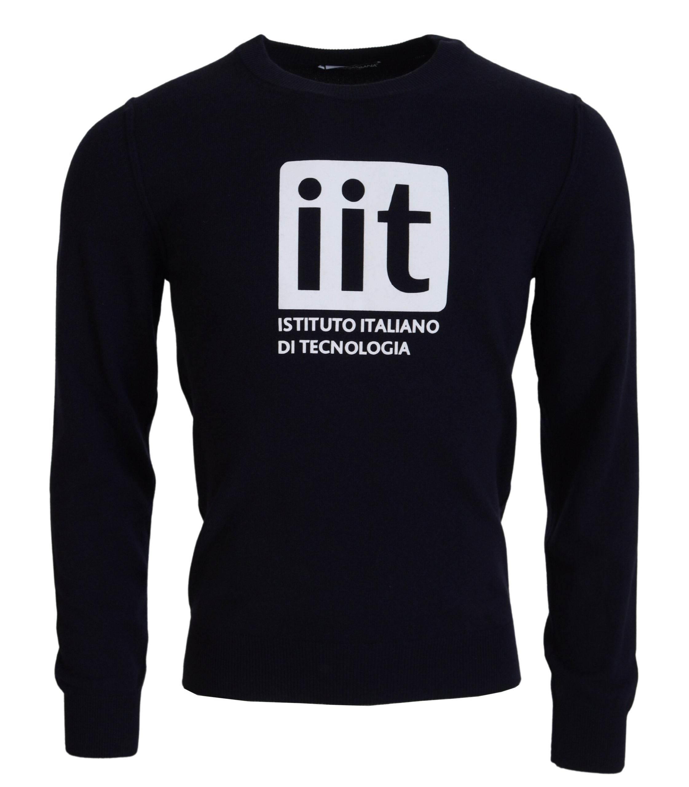 Dolce & Gabbana Blue Cashmere iit Print Pullover Sweater - Hilstor