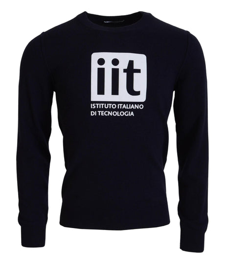 Dolce & Gabbana Blue Cashmere iit Print Pullover Sweater - Hilstor