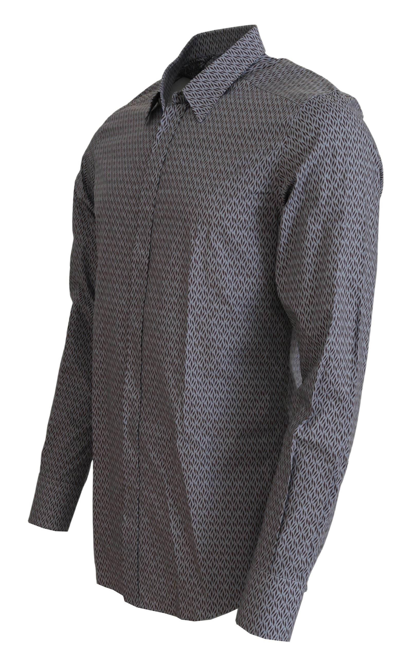 Dolce & Gabbana Gray Brown GOLD Slim Fit Dress Formal Shirt - Hilstor