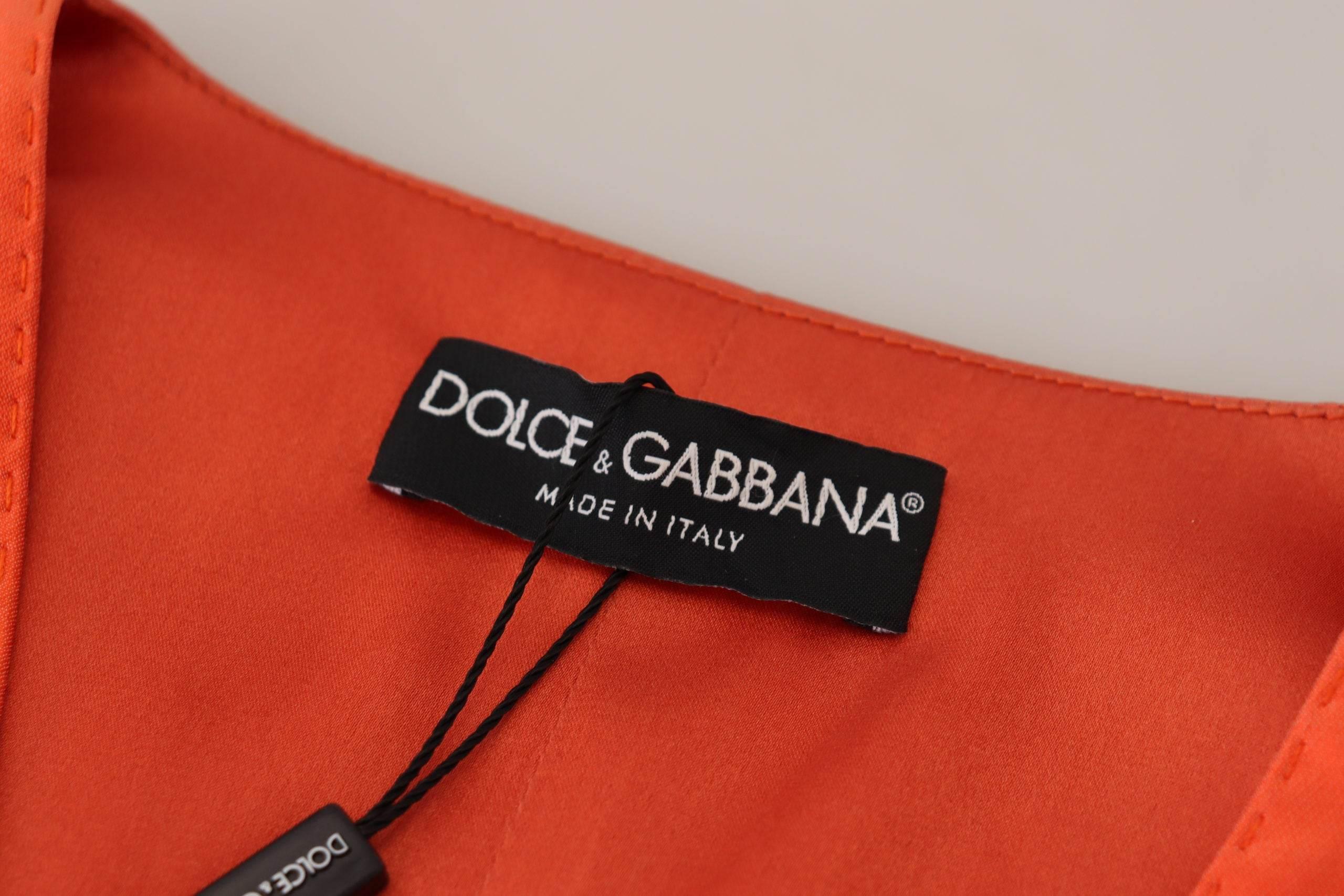 Dolce & Gabbana Elegant Orange Silk Waistcoat - Hilstor